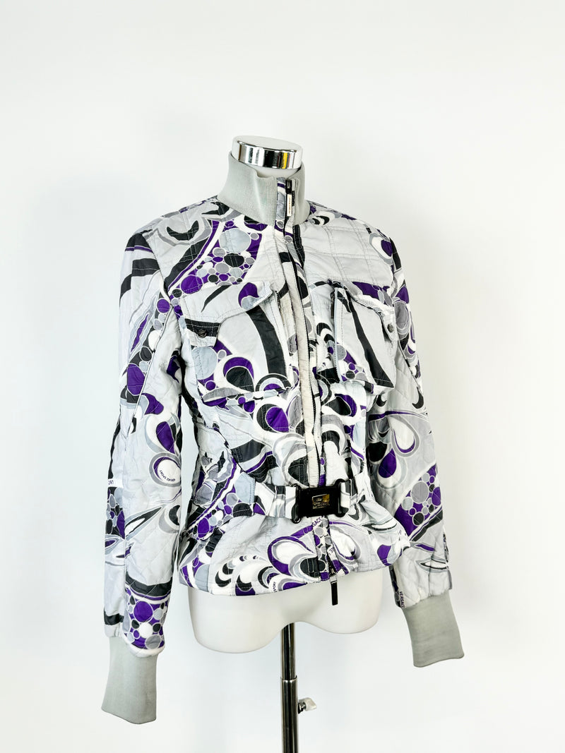 Vintage 90s Versace Sport Grey & Purple Ski Jacket - AU10