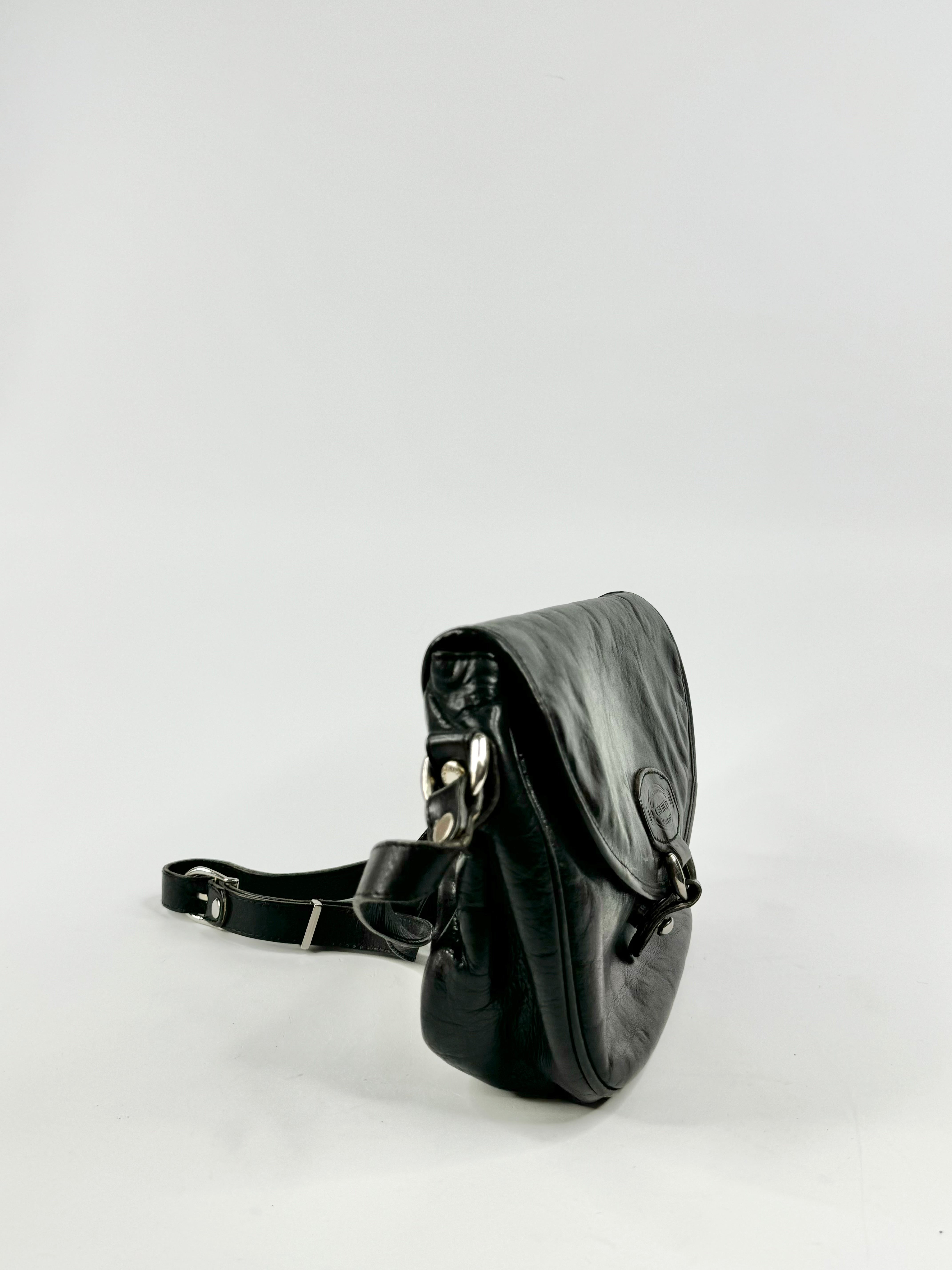Vintage Oroton Black Saddle Bag
