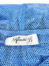 Roubi B Electric Blue & Silver Mesh Hooded Crop Top - AU10