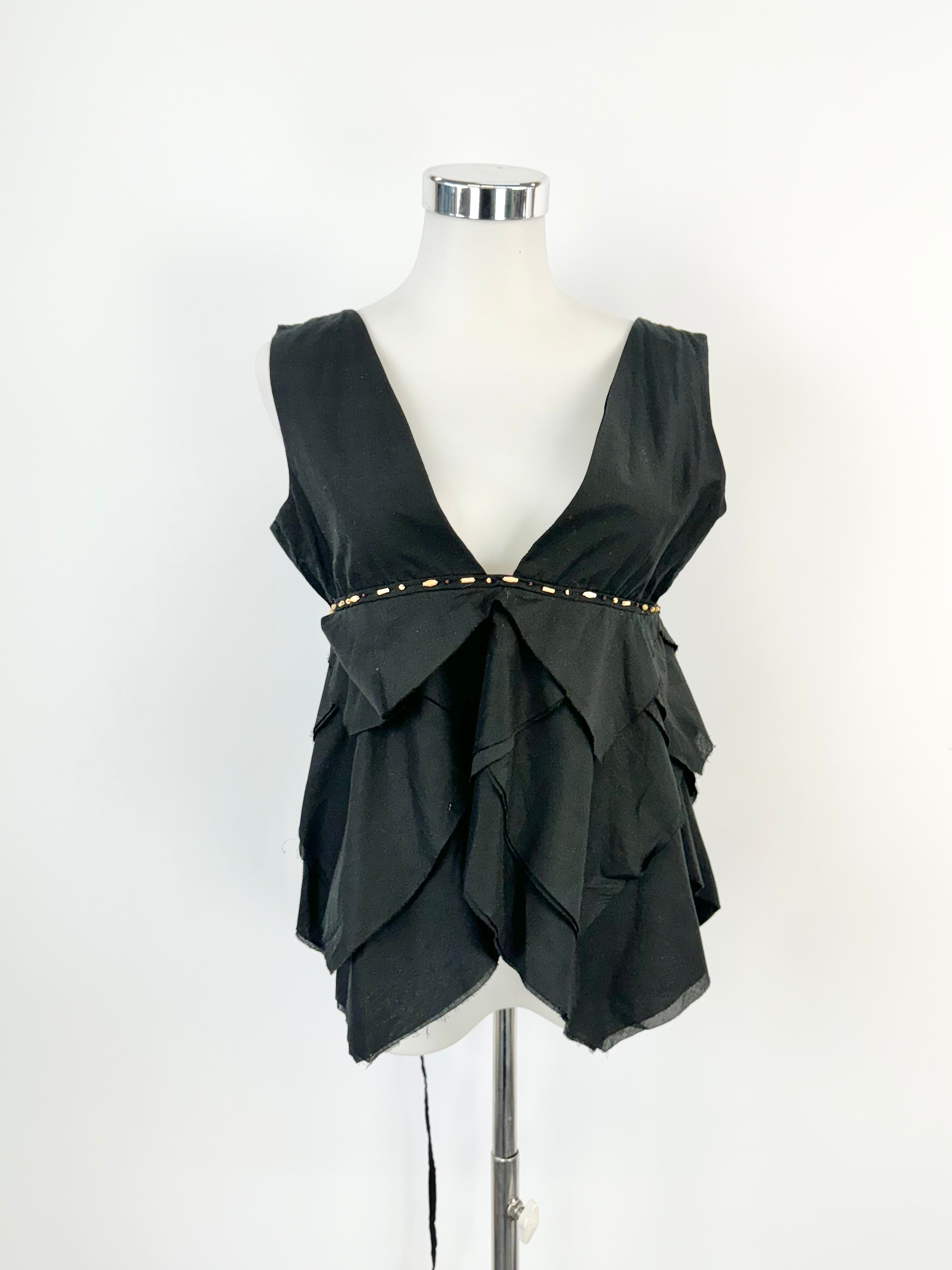 Aurelio Costarella Black Cotton Layered Top - AU8