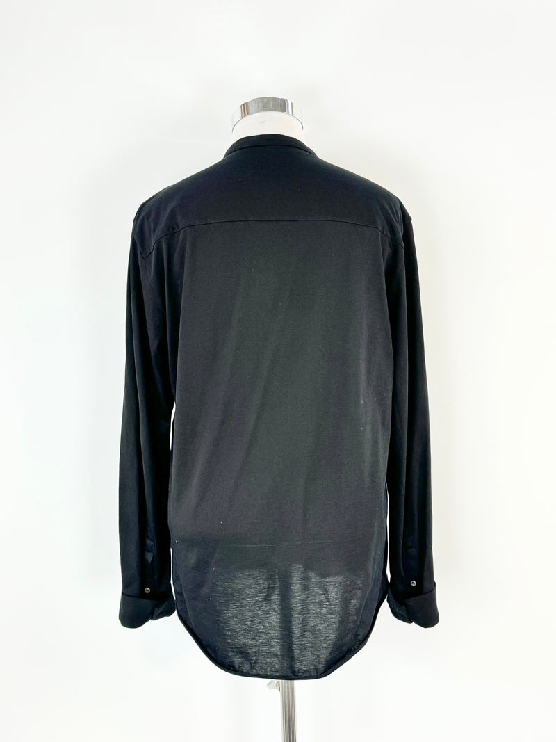 Cos Black Cotton Long Sleeve Shirt - XL