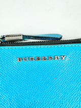 Burberry Teal Zippered Pouch