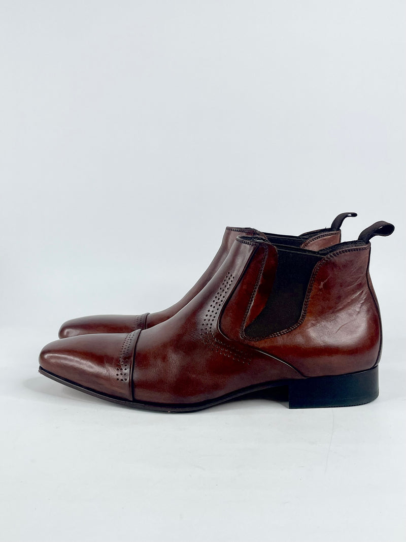 Batsanis Whiskey Leather 'Mascot' Gussett Boots - EU40