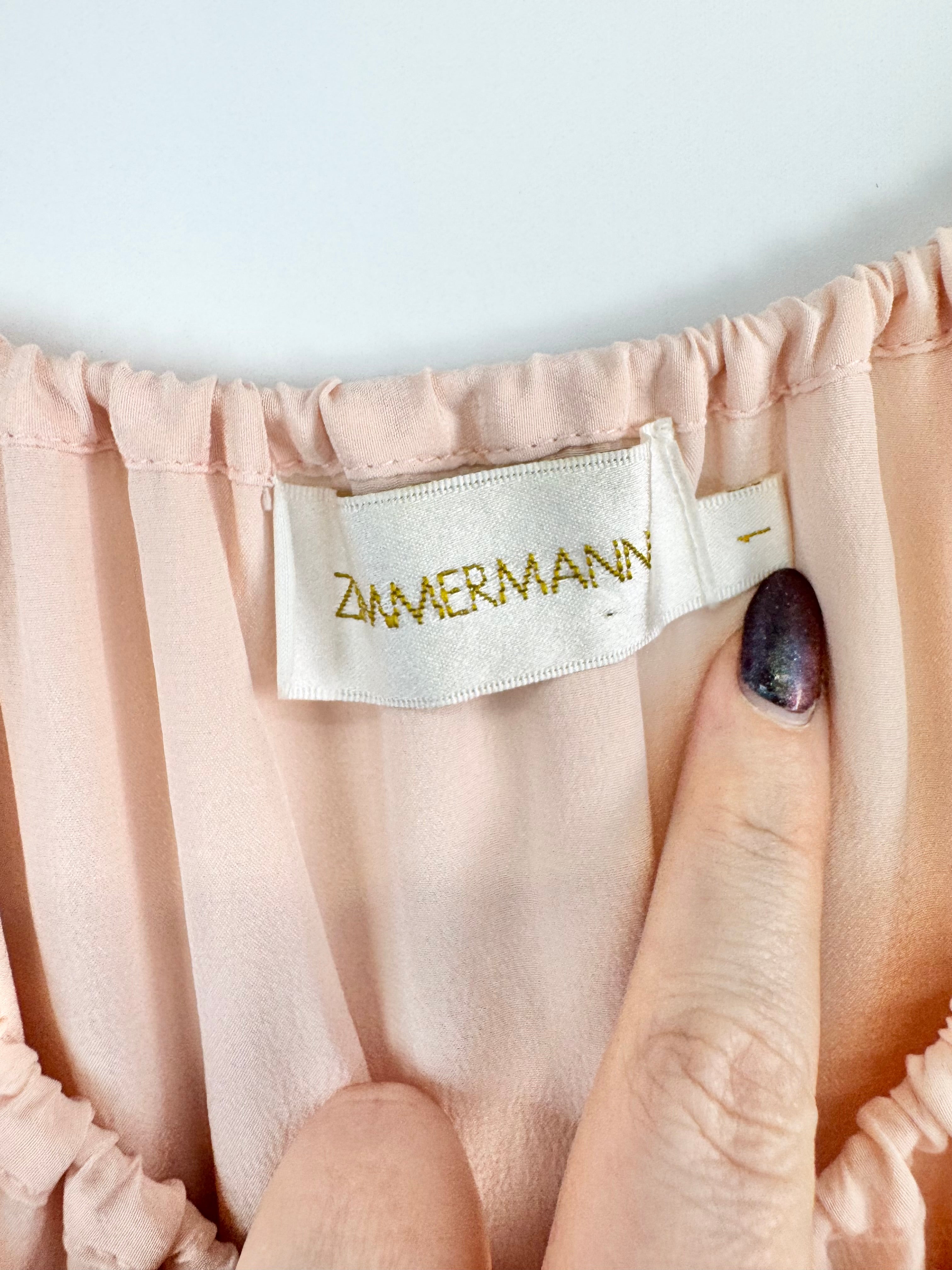 Zimmermann Pastel Peach Silk Dress - AU10