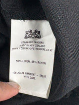 Company of Strangers Black Linen-Blend Adjustable Strap Dress - AU8