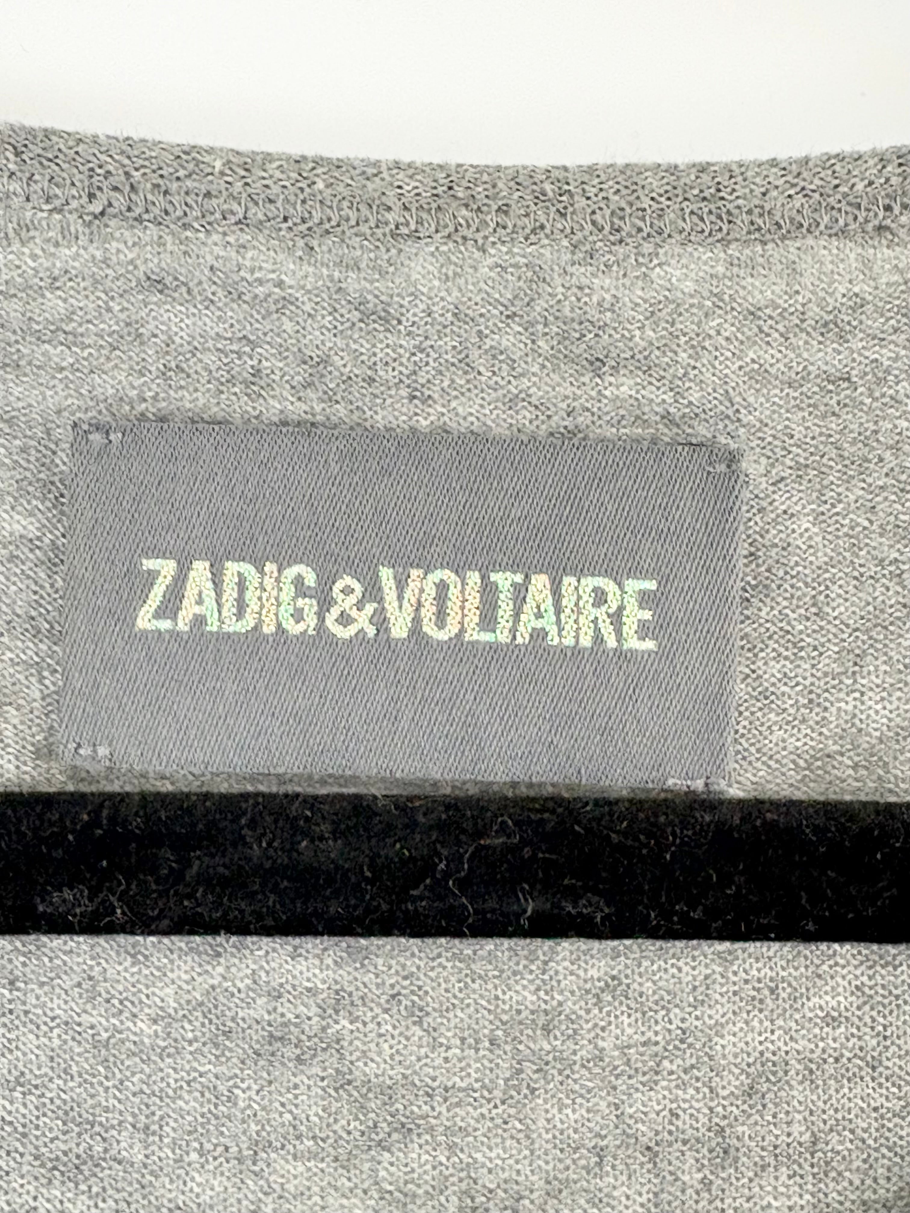 Zadig & Voltaire Stone Grey Cotton 'Vison' Top - AU12