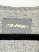 Zadig & Voltaire Stone Grey Cotton 'Vison' Top - AU12