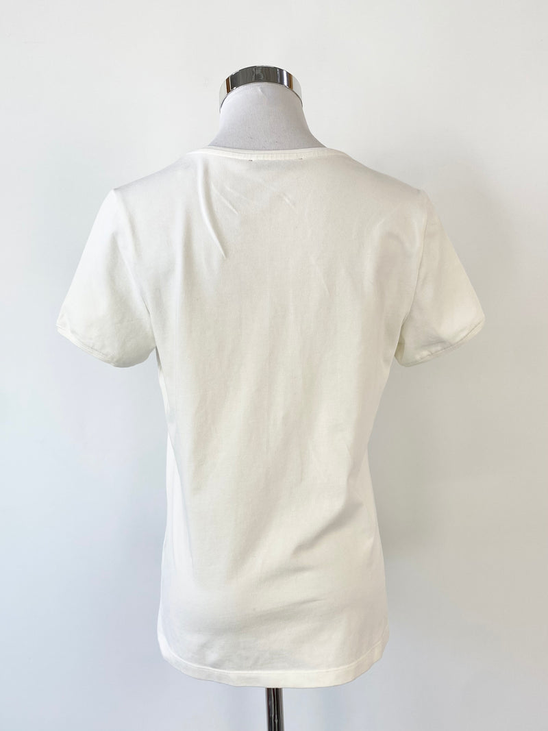 Carolina Herrera White Gloved Hand T-Shirt - AU8/10