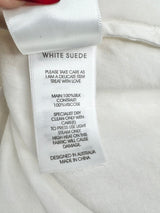 White Suede 'Silk X Blouse' NWT - AU12