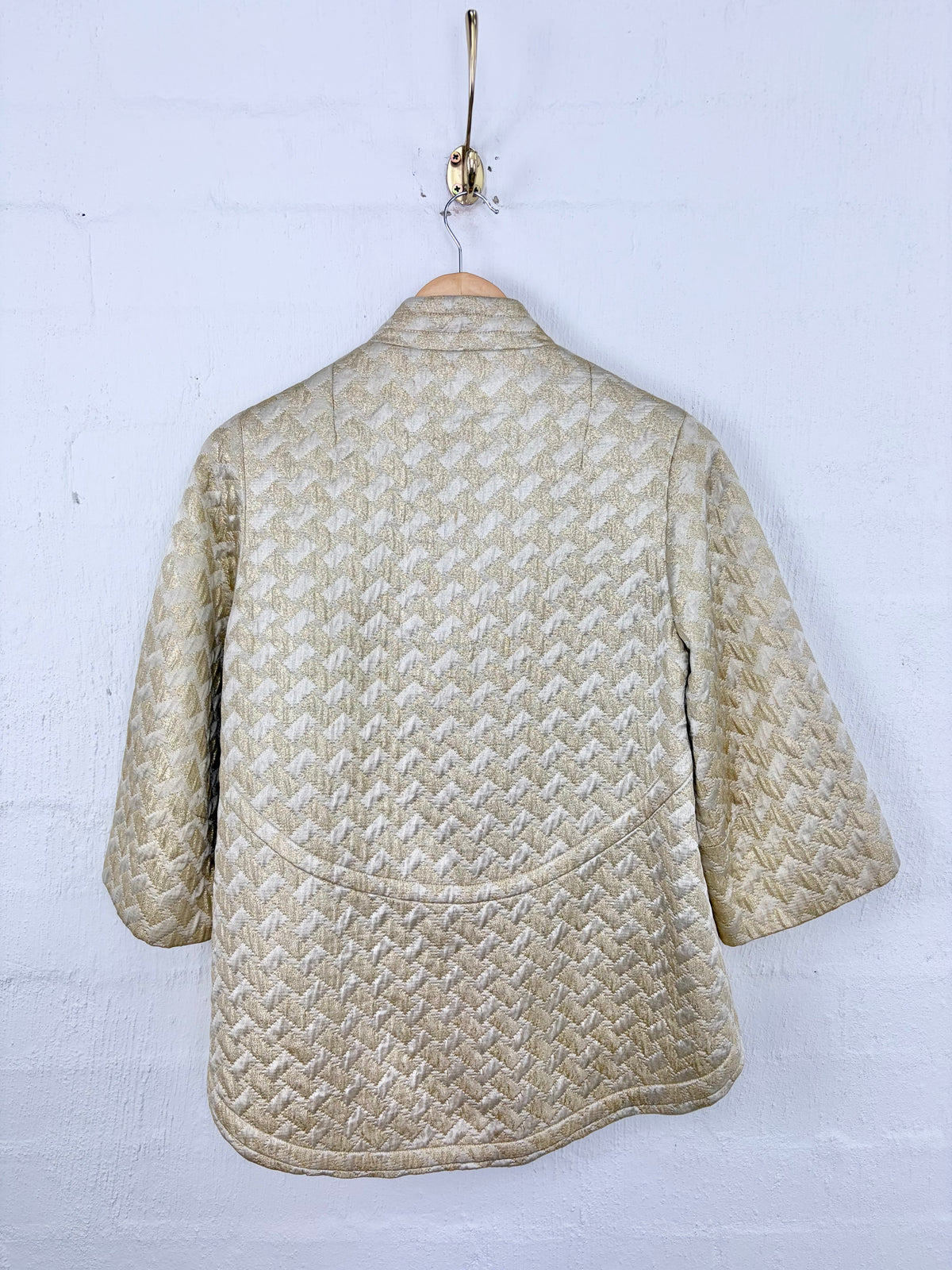 Vintage Leon Cutler Metallic Gold Quilted Crop Fit Jacket - AU10/12