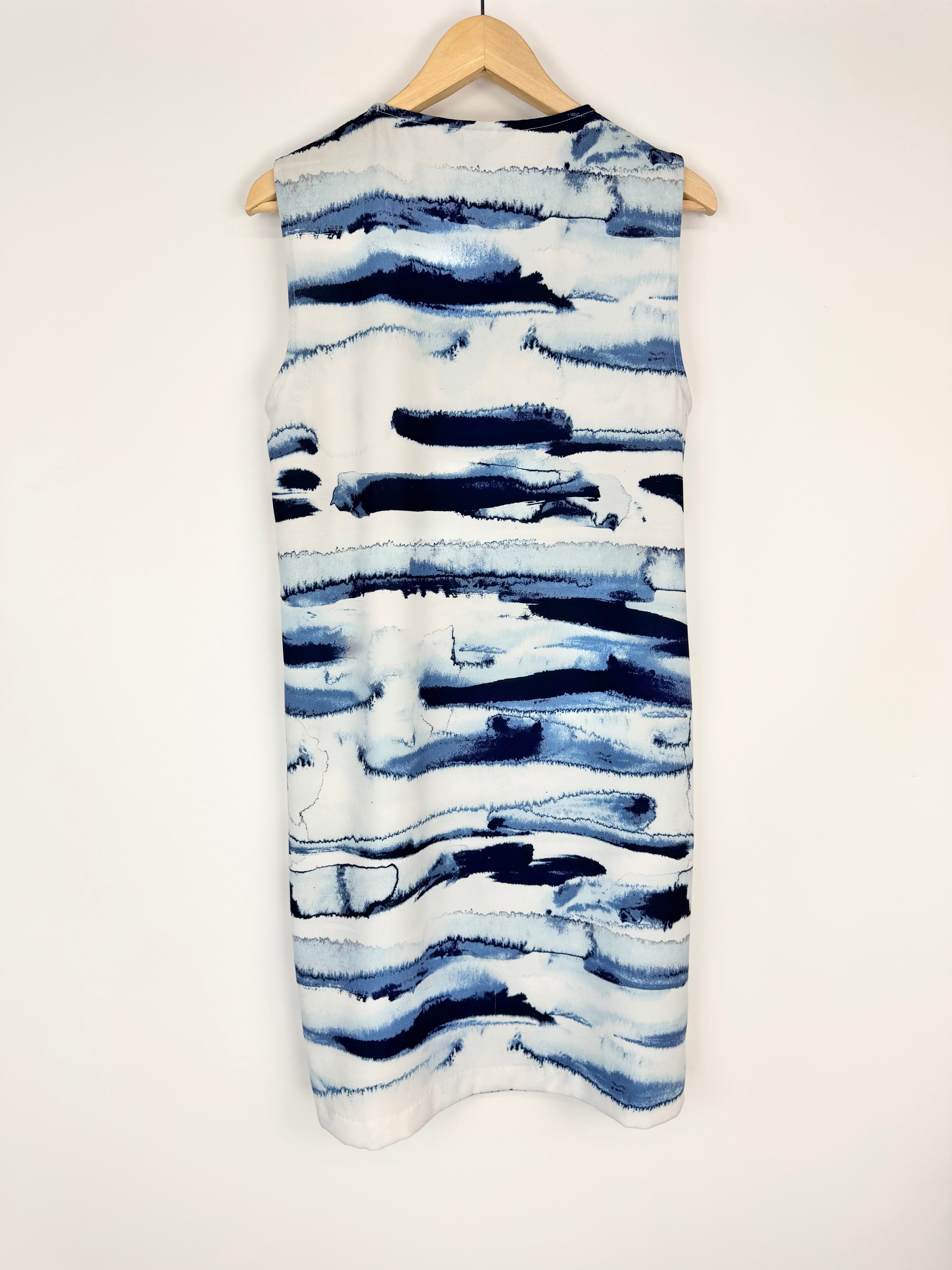 Simply Vera Blue Watercolour Shift Dress - AU14