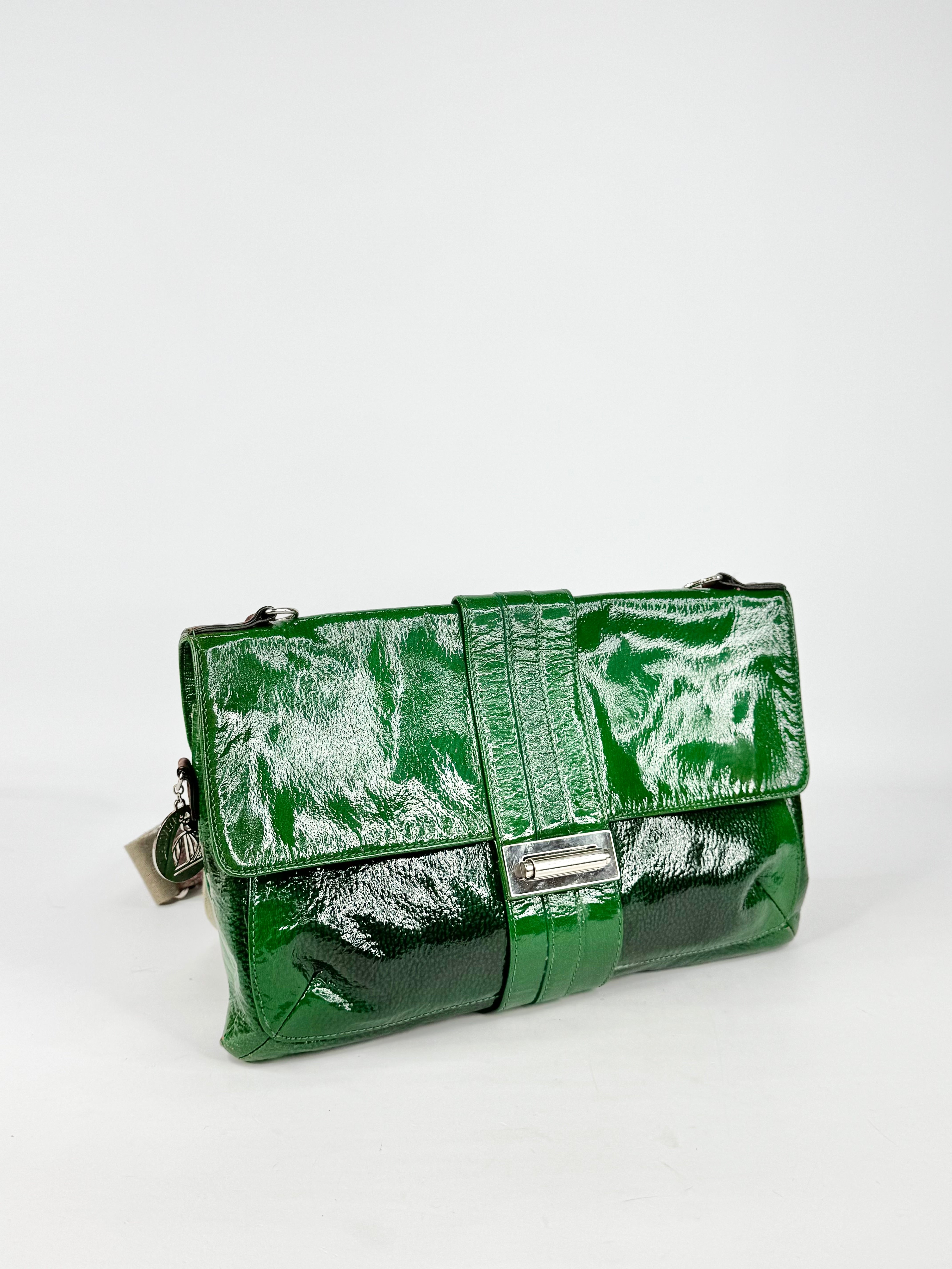 Lanvin Emerald Green Patent Leather Shoulder Bag
