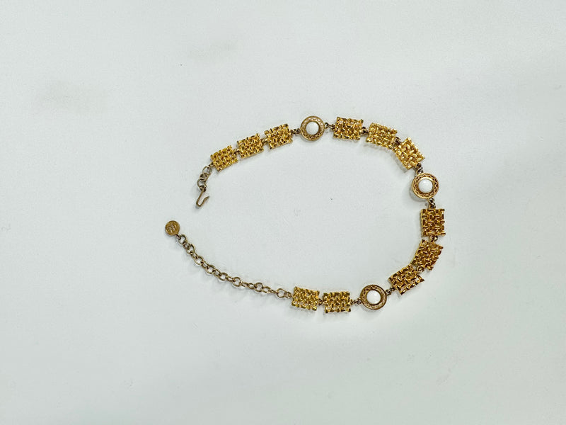 Vintage Costume Jewellery Gold Adjustable Choker