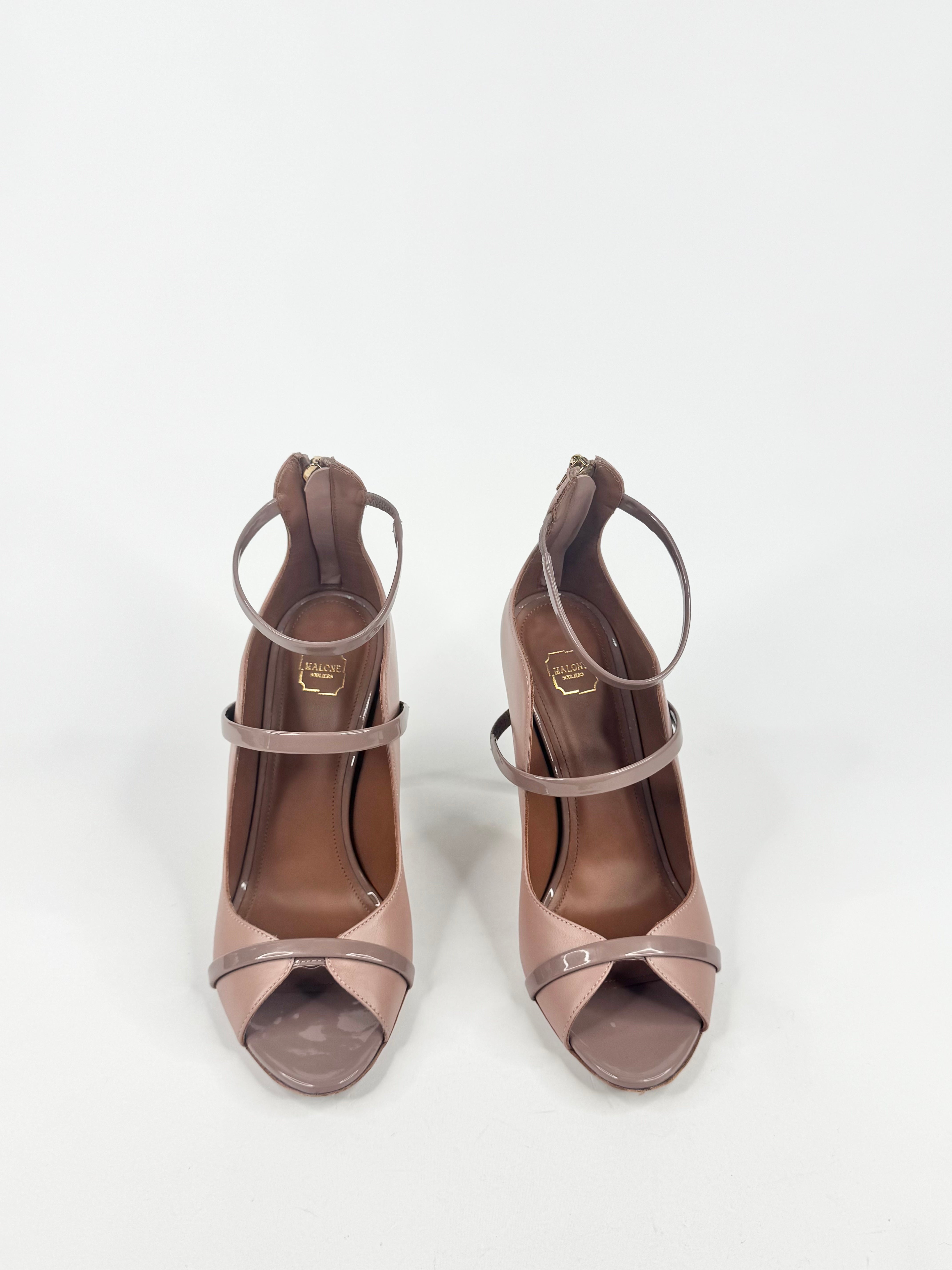 Malone Souliers Mika Luwalt Dusty Mauve Peep Toe Stilettos - EU37