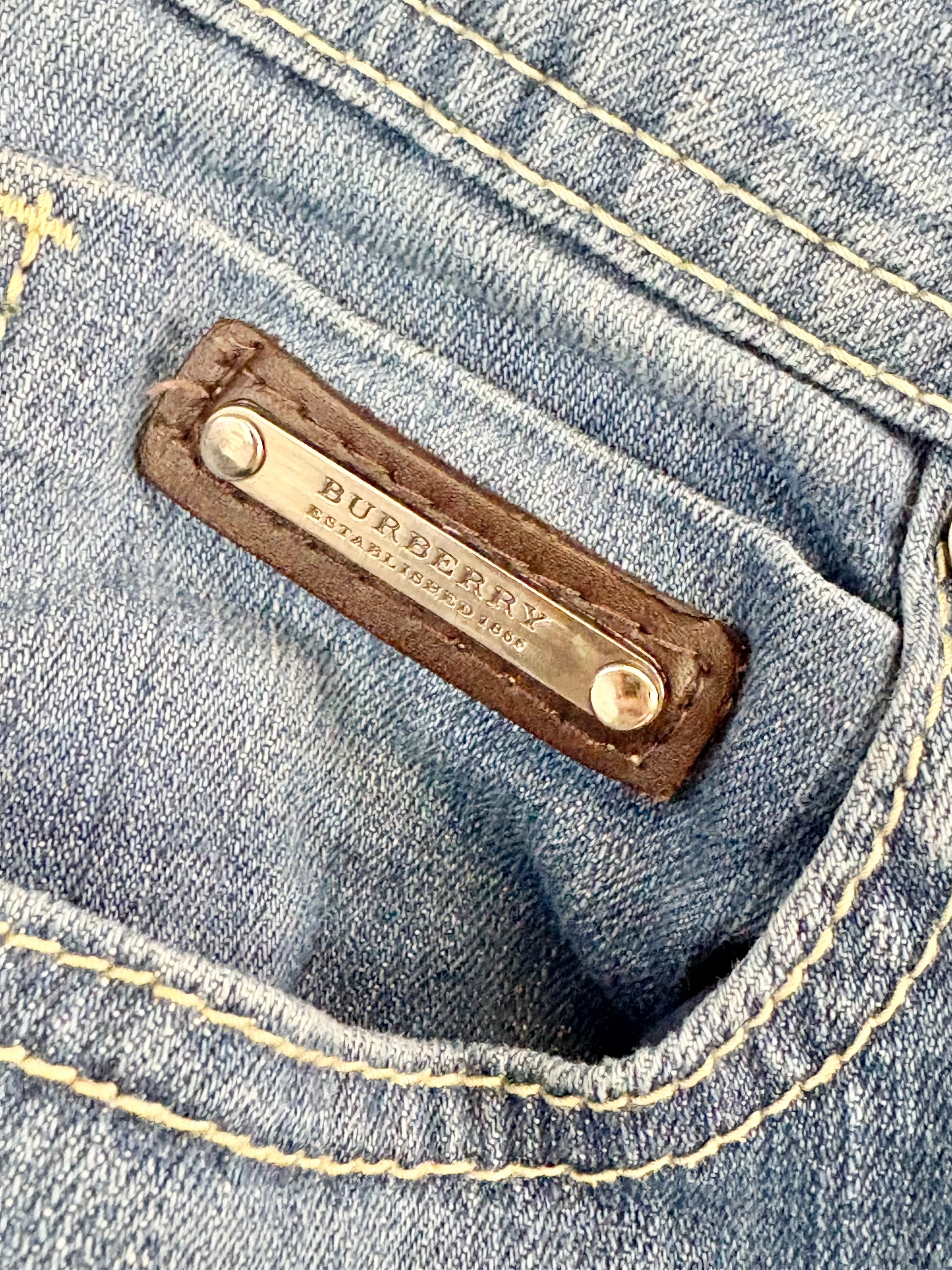 Burberry Brit Blue Wash Buckingham Skinny Leg Jeans - W28