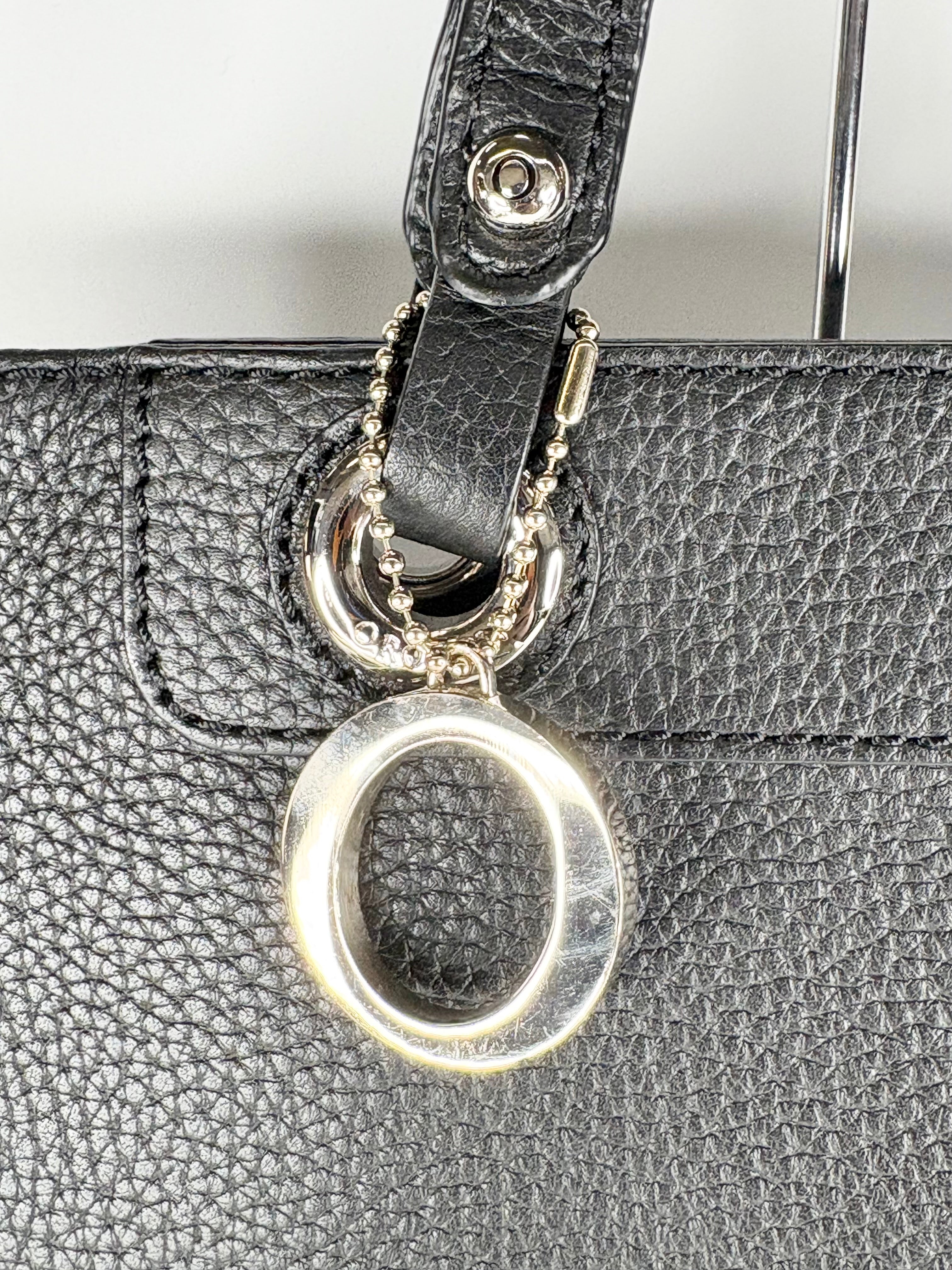 Oroton Black Grained Leather Medium Tote Bag