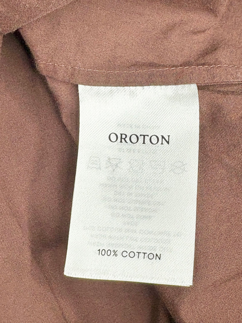 Oroton Chocolate Brown Boxy-Fit Blouse - AU6