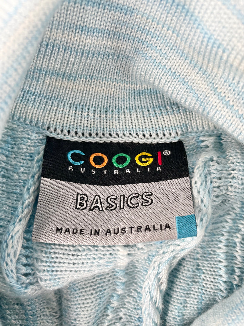 Coogi Basics 90s Vintage Sky Blue 3D Knit Sweater - 3XL