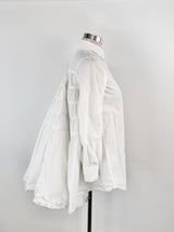 Alexander McQueen White Cotton Tiered Blouse - AU10/12
