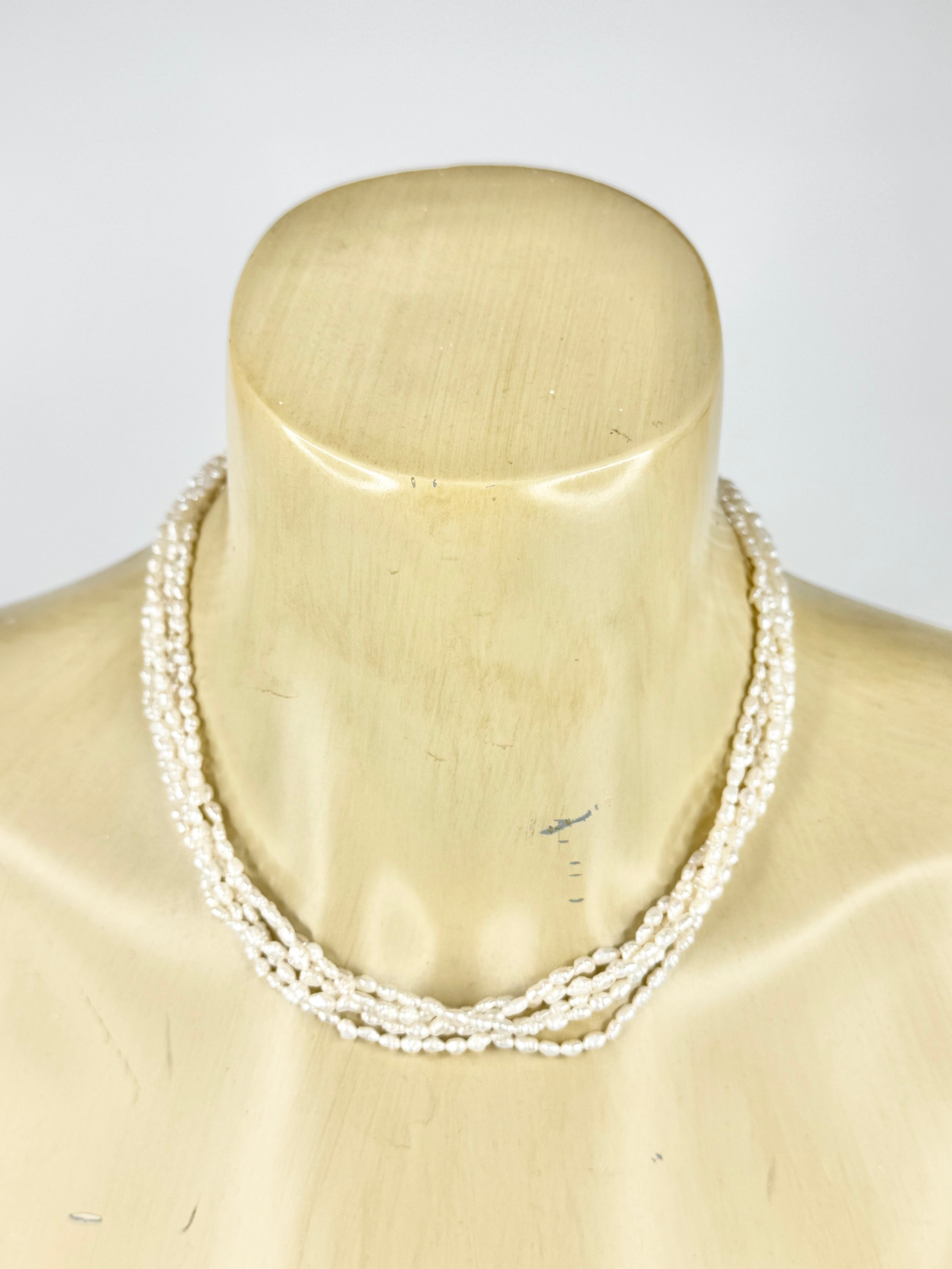 Vintage 5 Strand Freshwater Seed Pearl Necklace