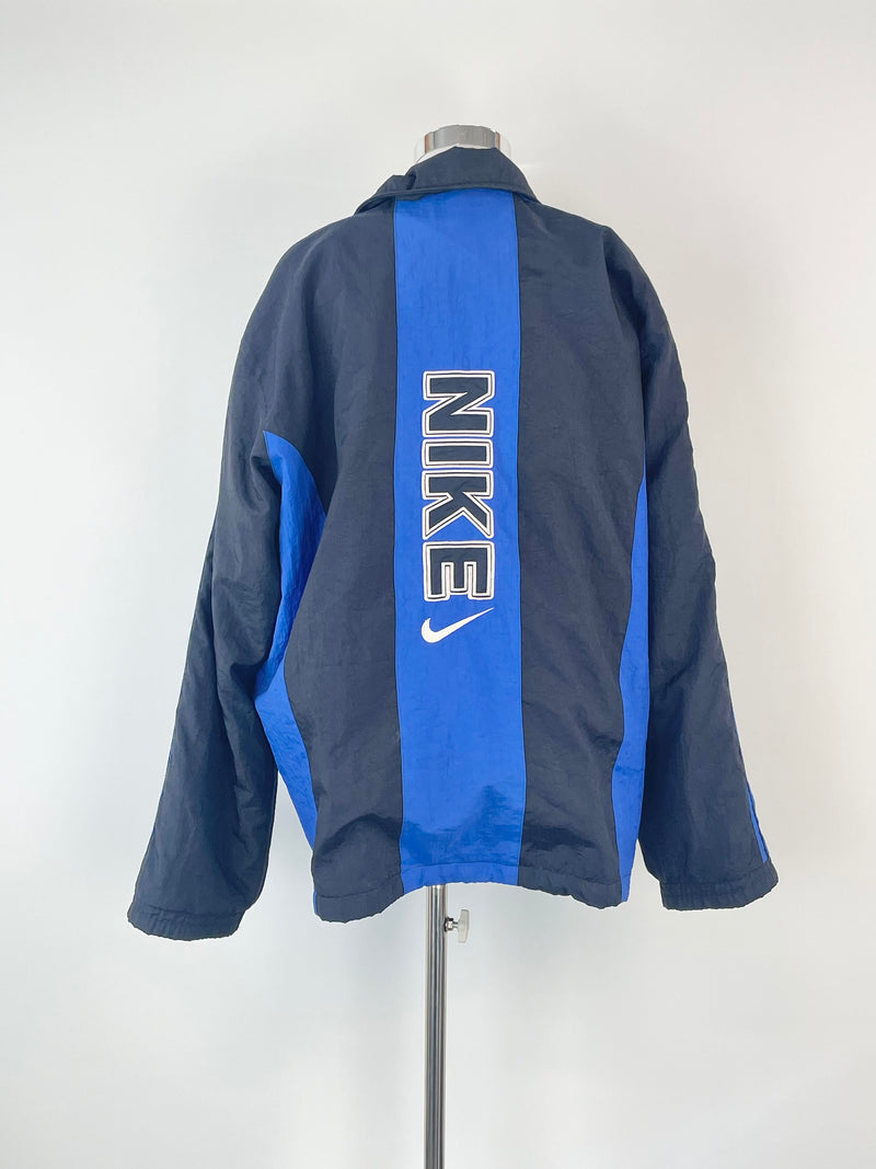 Vintage Nike Black & Blue Stripe Jacket - XL