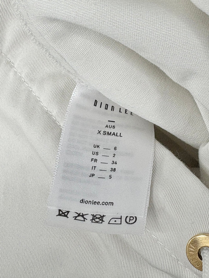Dion Lee White Twill Parachute-Style Pants - AU6/8