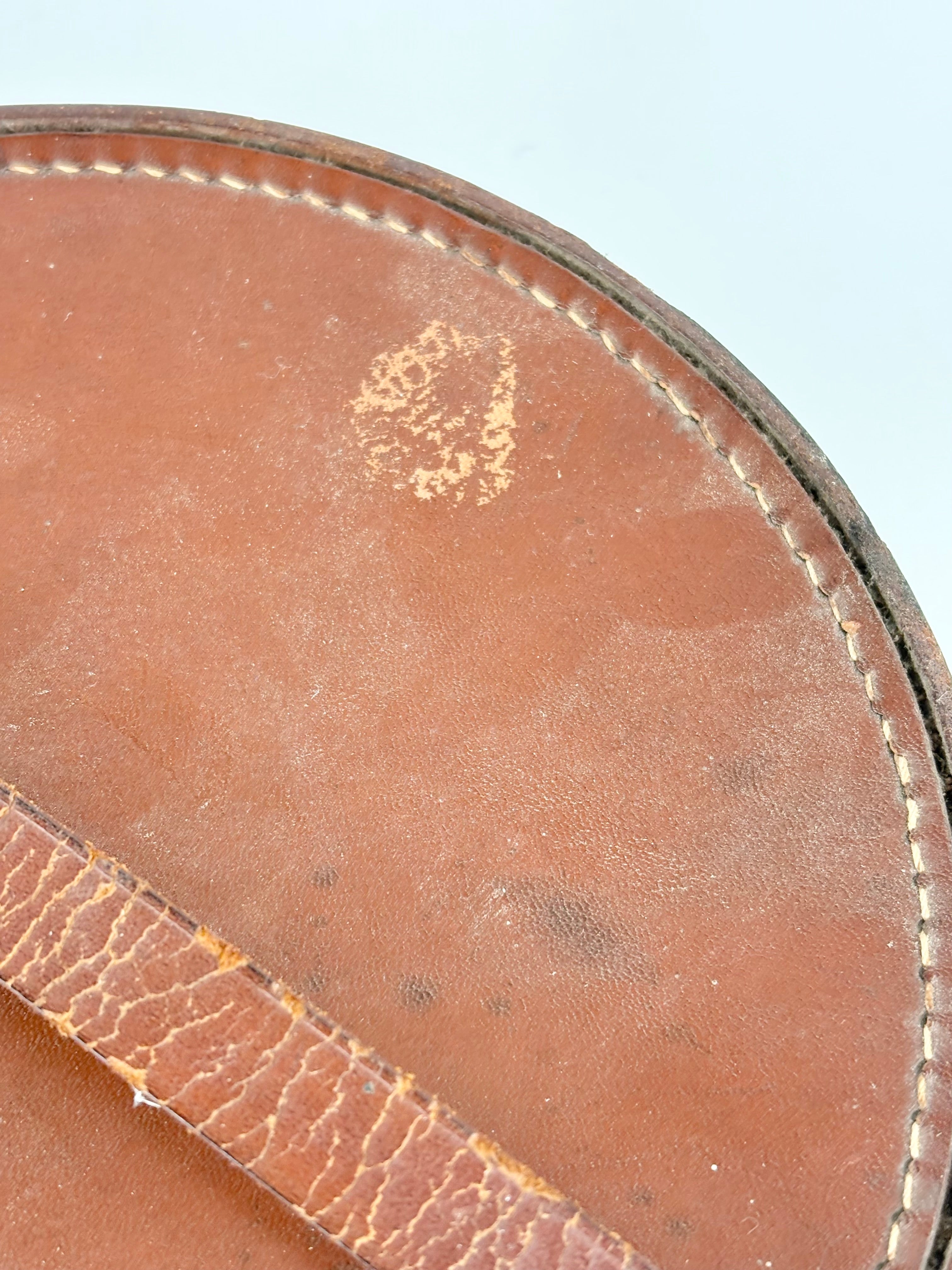 Vintage Russet-Brown Leather Collar Box