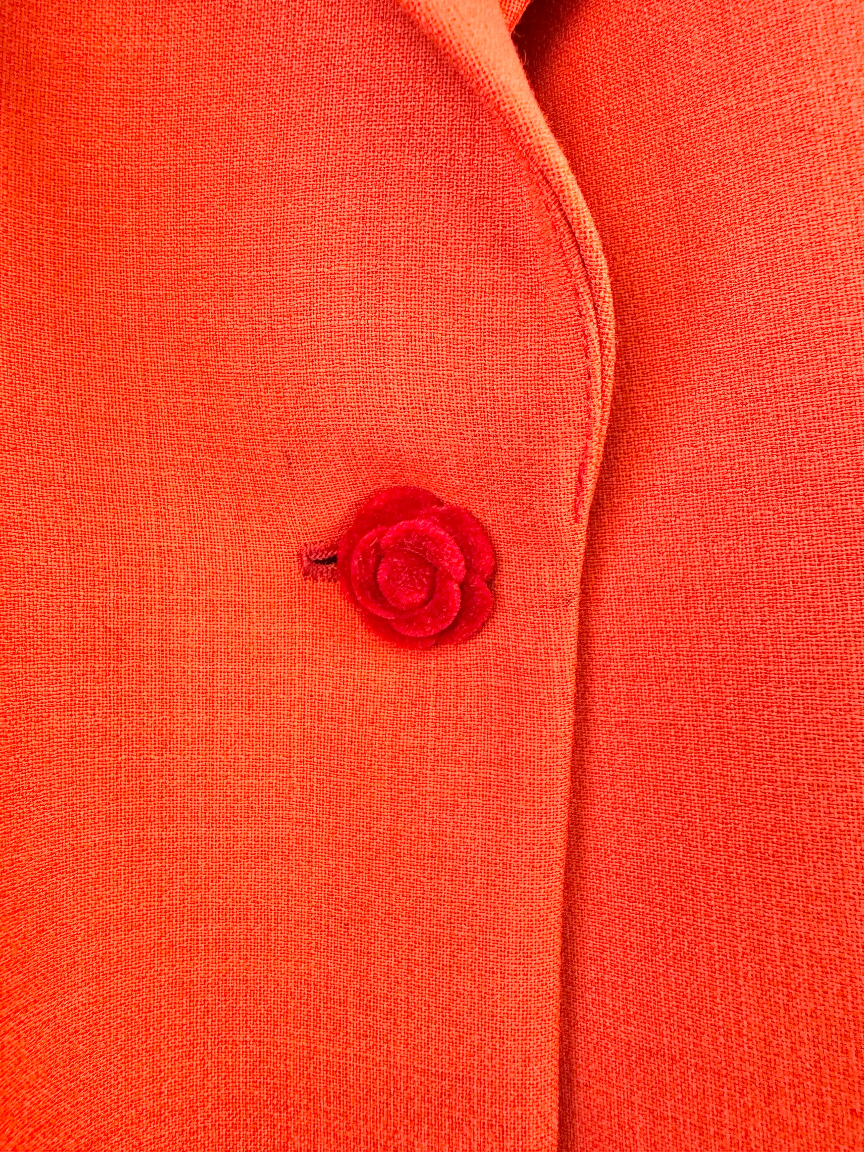 Cubec Persimmon Wool Rose Button Blazer - L