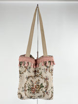 Blush Pink Tasselled Tapestry Tote Bag