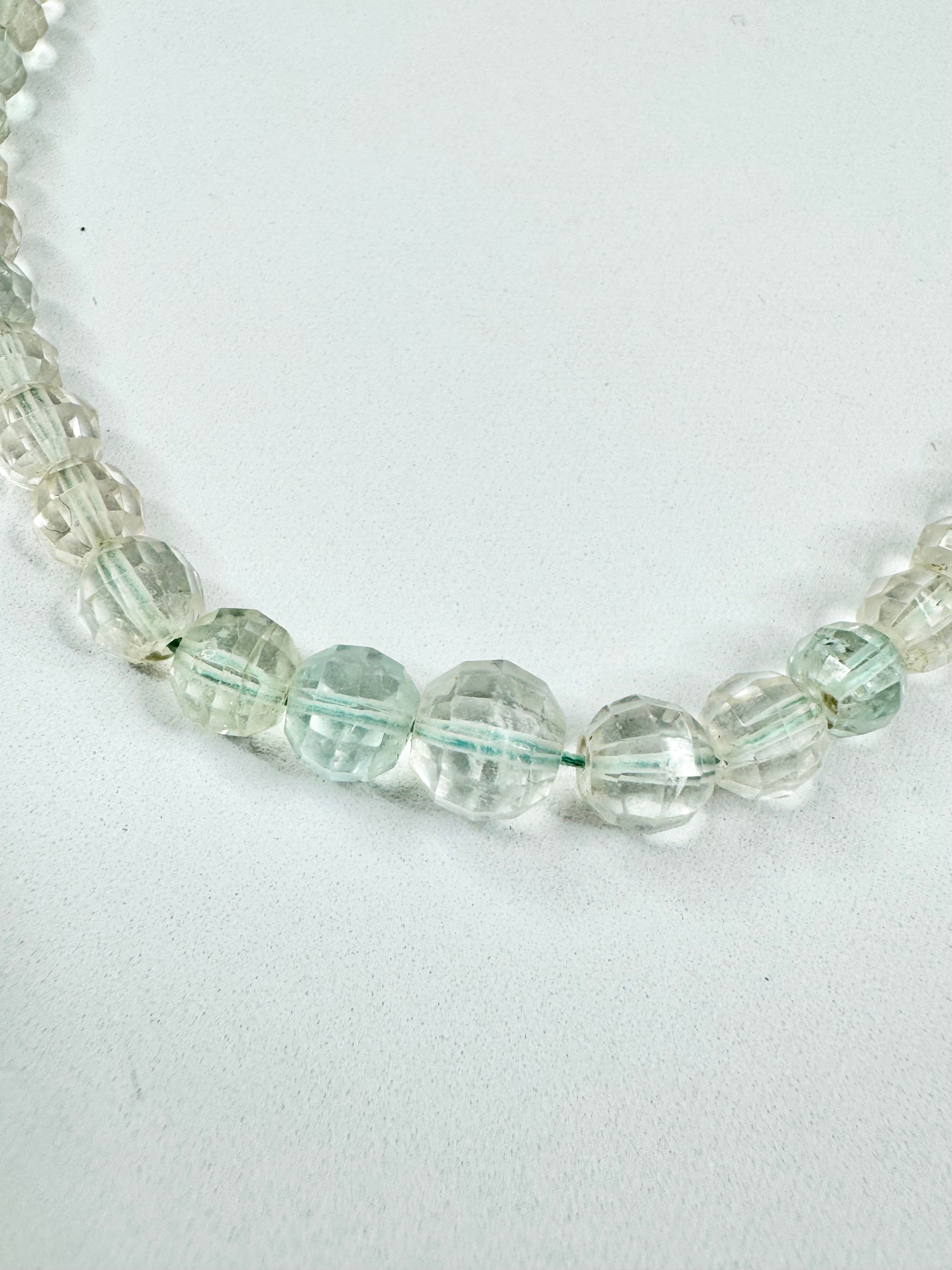 Vintage Aquamarine Beaded Necklace
