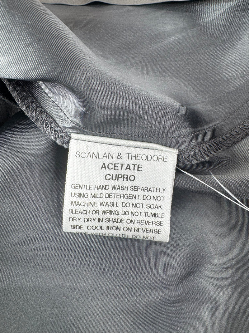 Vintage Scanlan Theodore Stone Grey Silky Dress - AU8/10