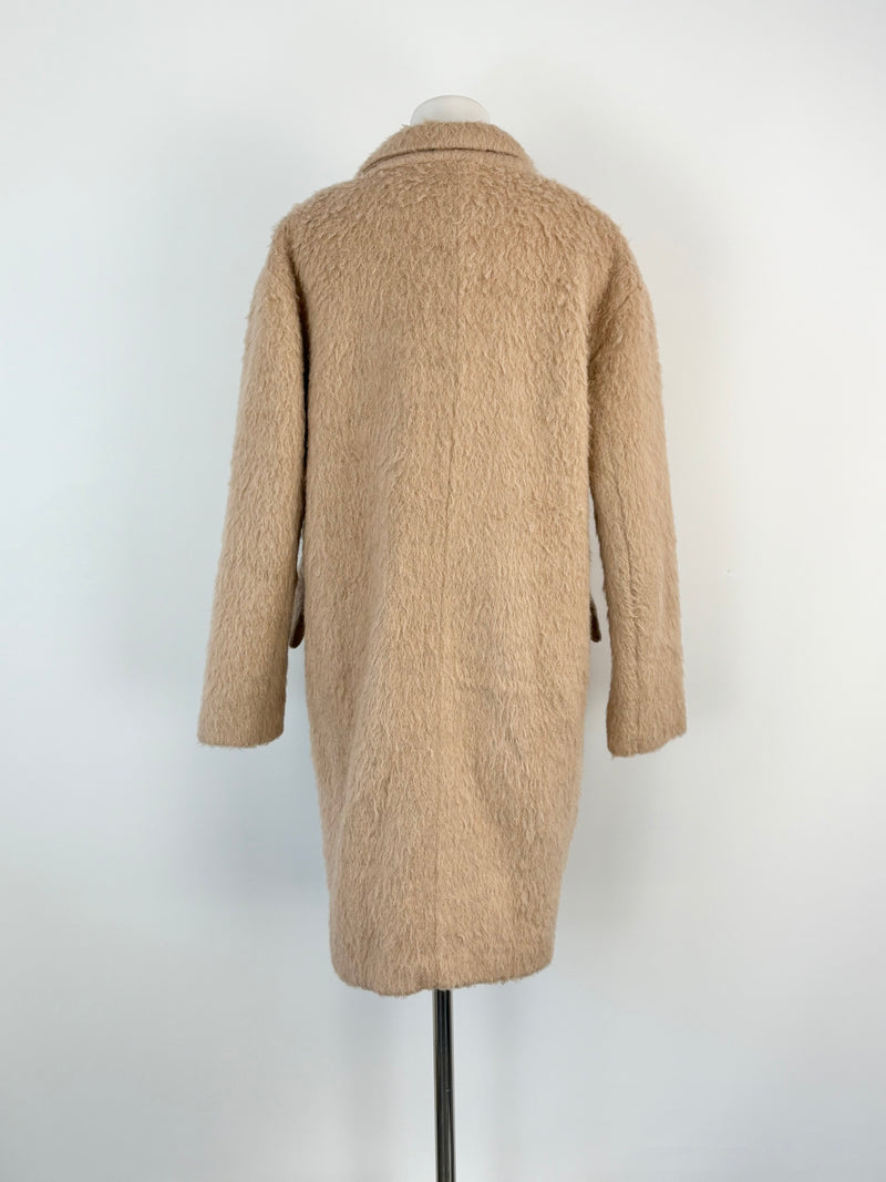 On Parks Taupe Wool & Mohair Blend Coat - AU8