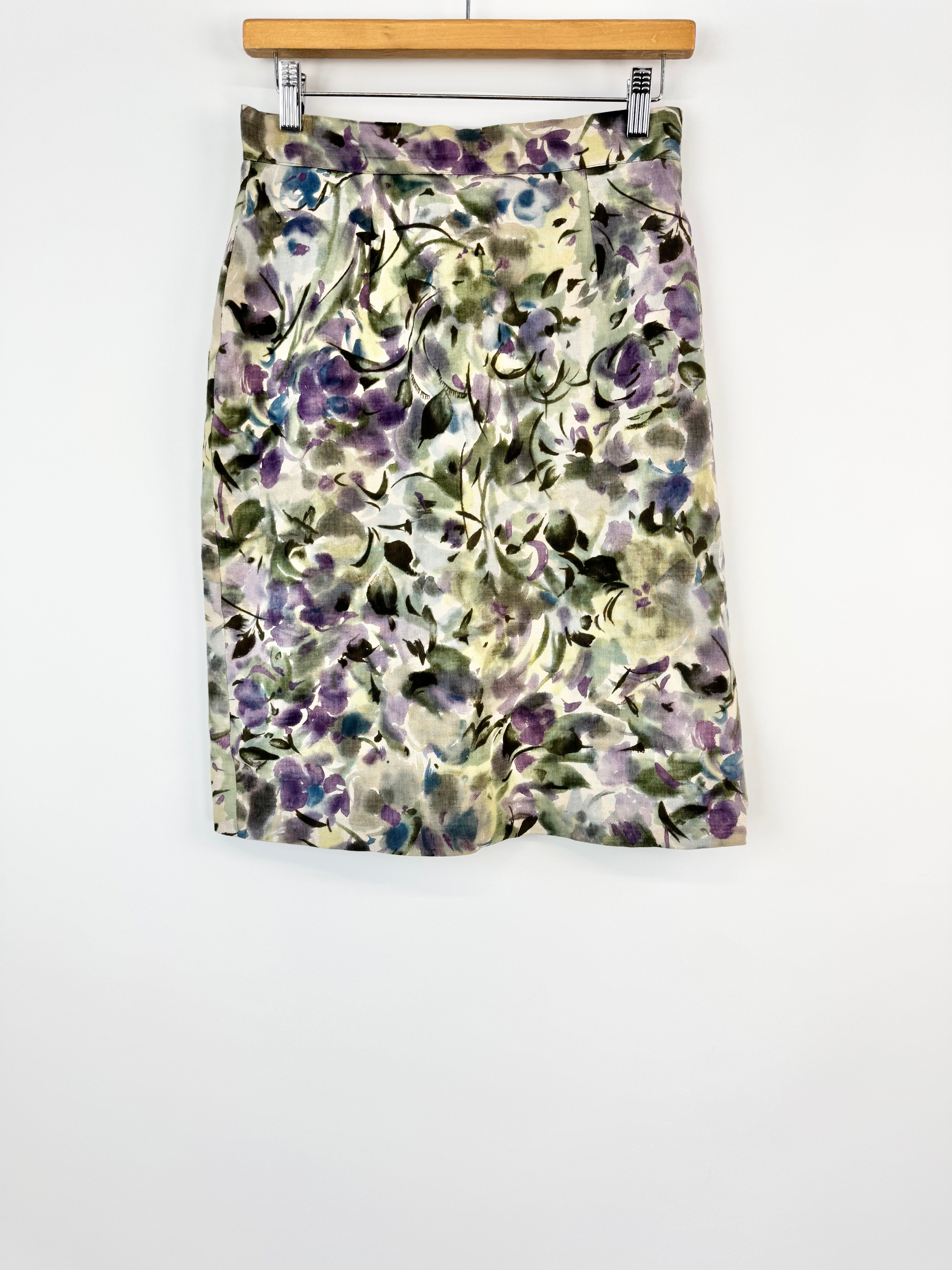 Vintage Saba Floral Linen Skirt - AU12