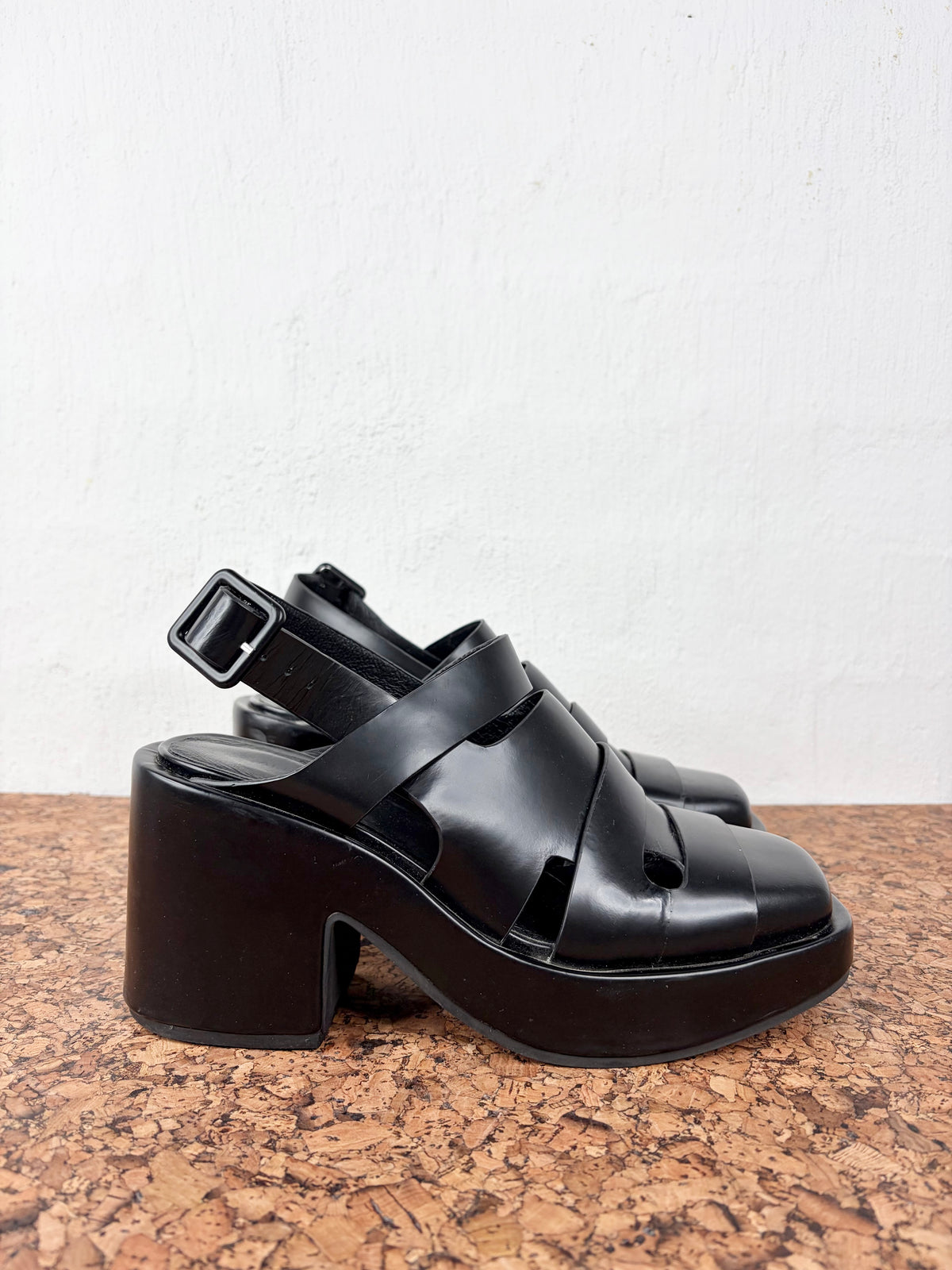 Alpha60 Black Heeled Sandal - EU39