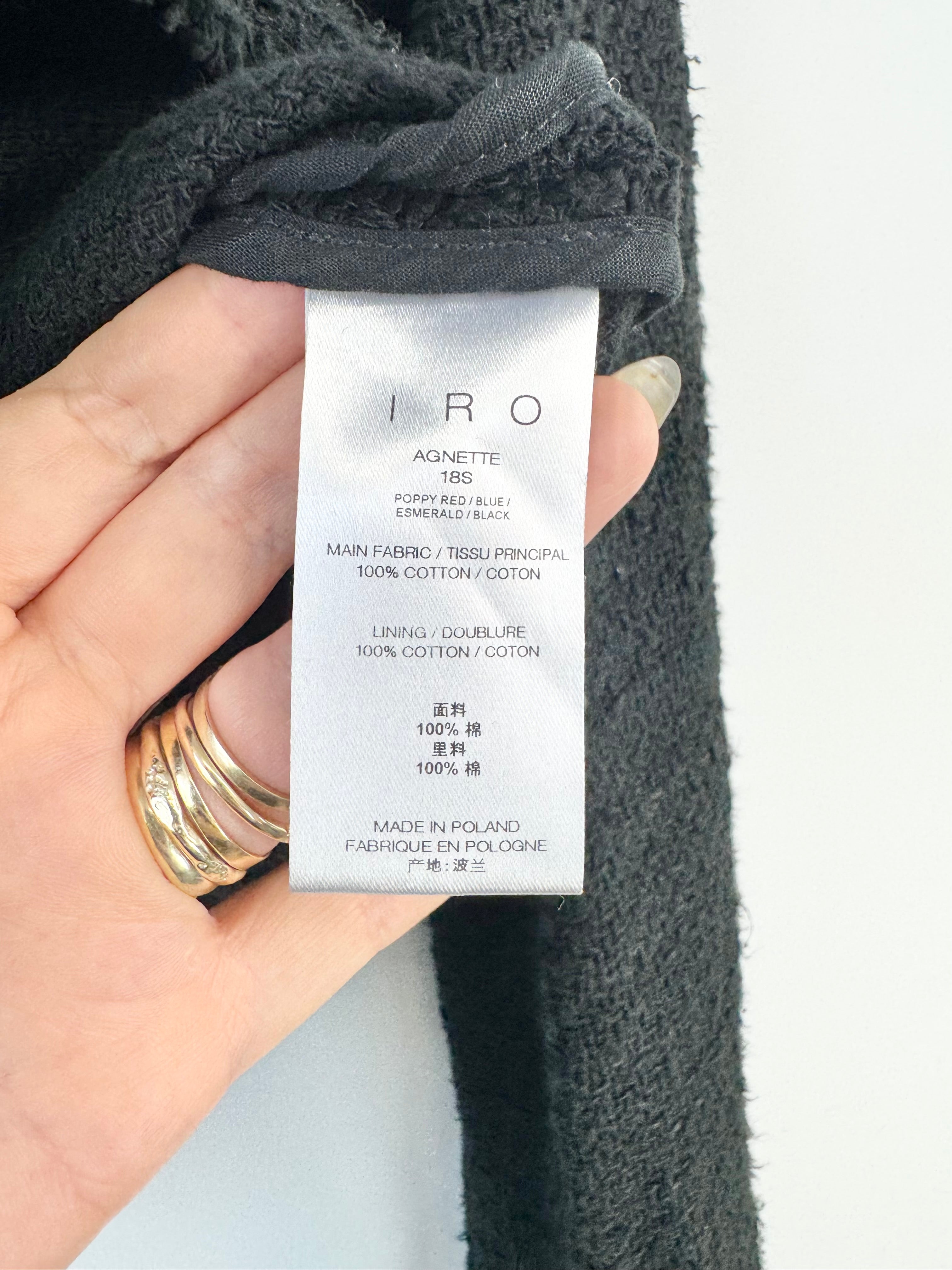 IRO 'Agnette' Black Tweed Jacket - AU10