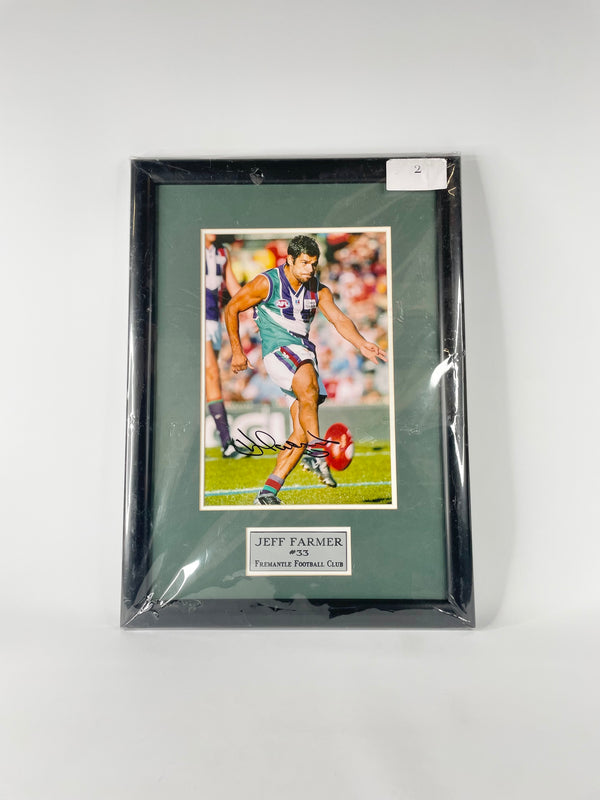 Signed Fremantle Dockers Jeff Farmer Print in Frame