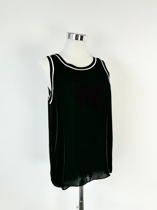 Rag & Bone Black & White Silk Vest - AU10