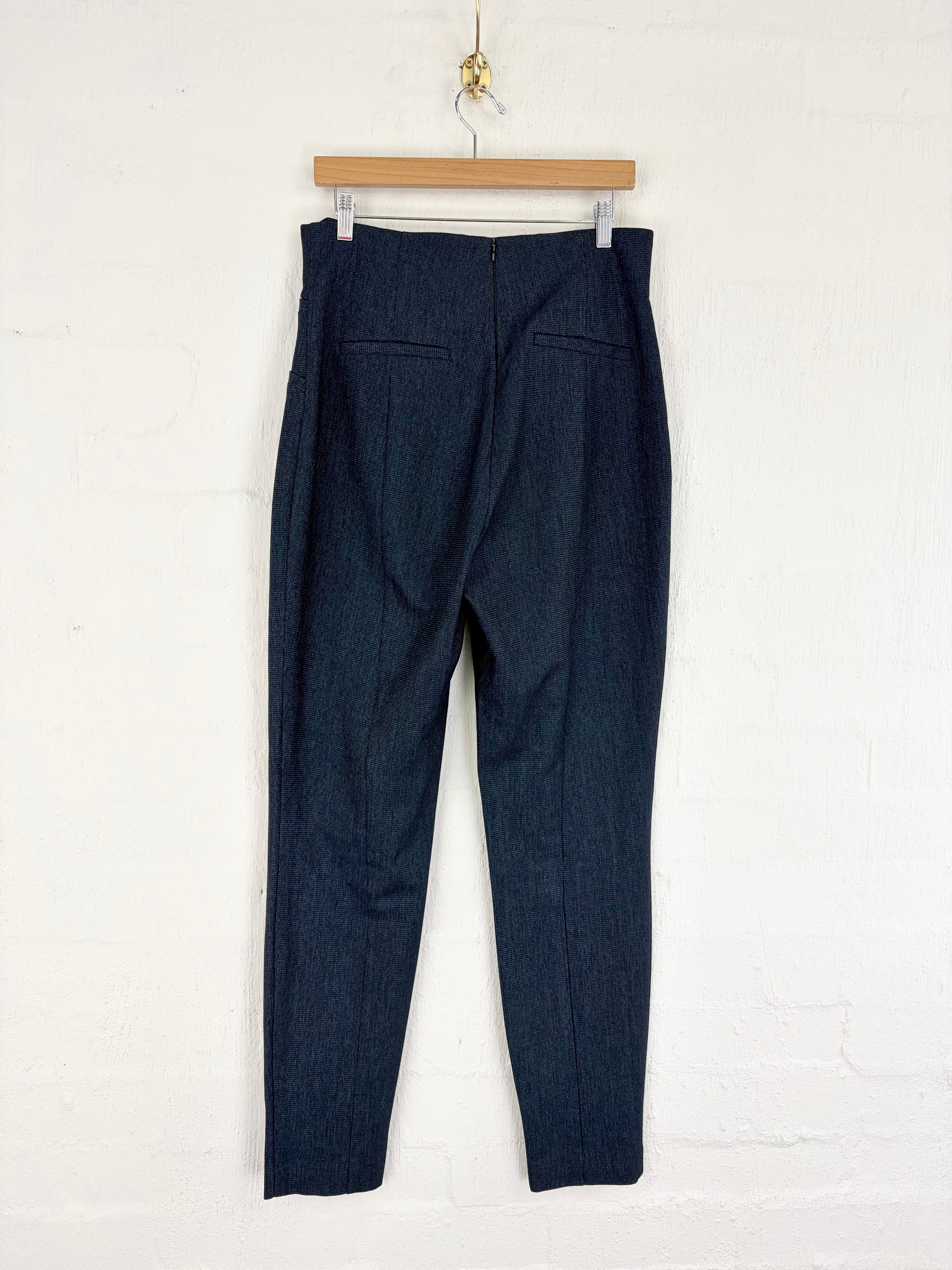 Cue Dark Blue High Waisted Slacks - AU12