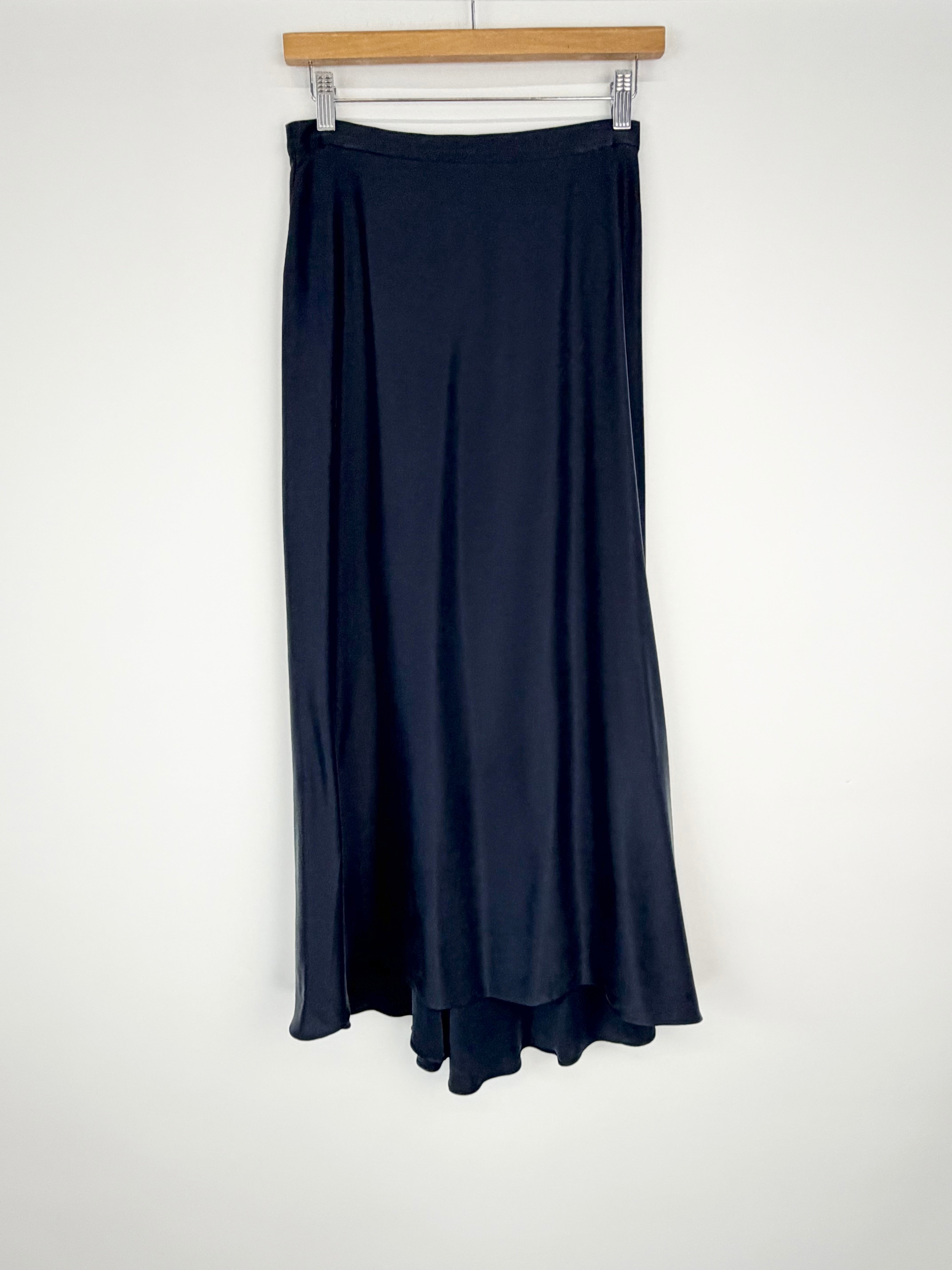 Bec & Bridge Navy Blue Bias Cut 'Classic Circle' Silk Maxi Skirt NWT - AU8
