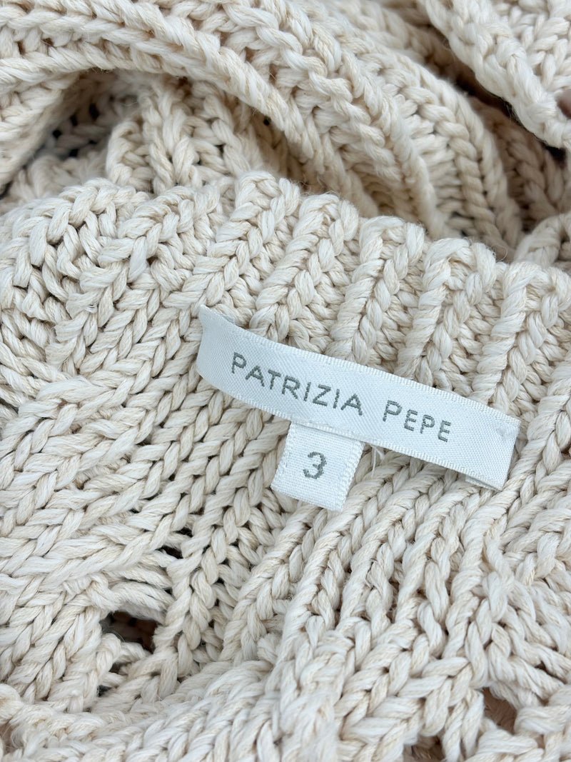 Patrizia Pepe Beige Micro-Cable Knit Cardigan - AU8/10