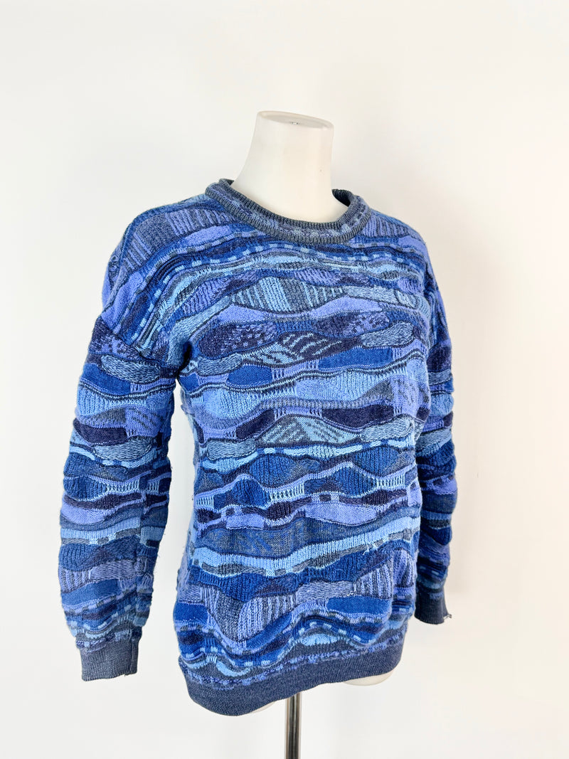 Vintage Purely Australian Clothing Co. Blue Merino Wool Sweater - S