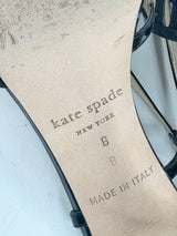 Kate Spade Patent Black Leather 'Sid' Sandals - EU38.5