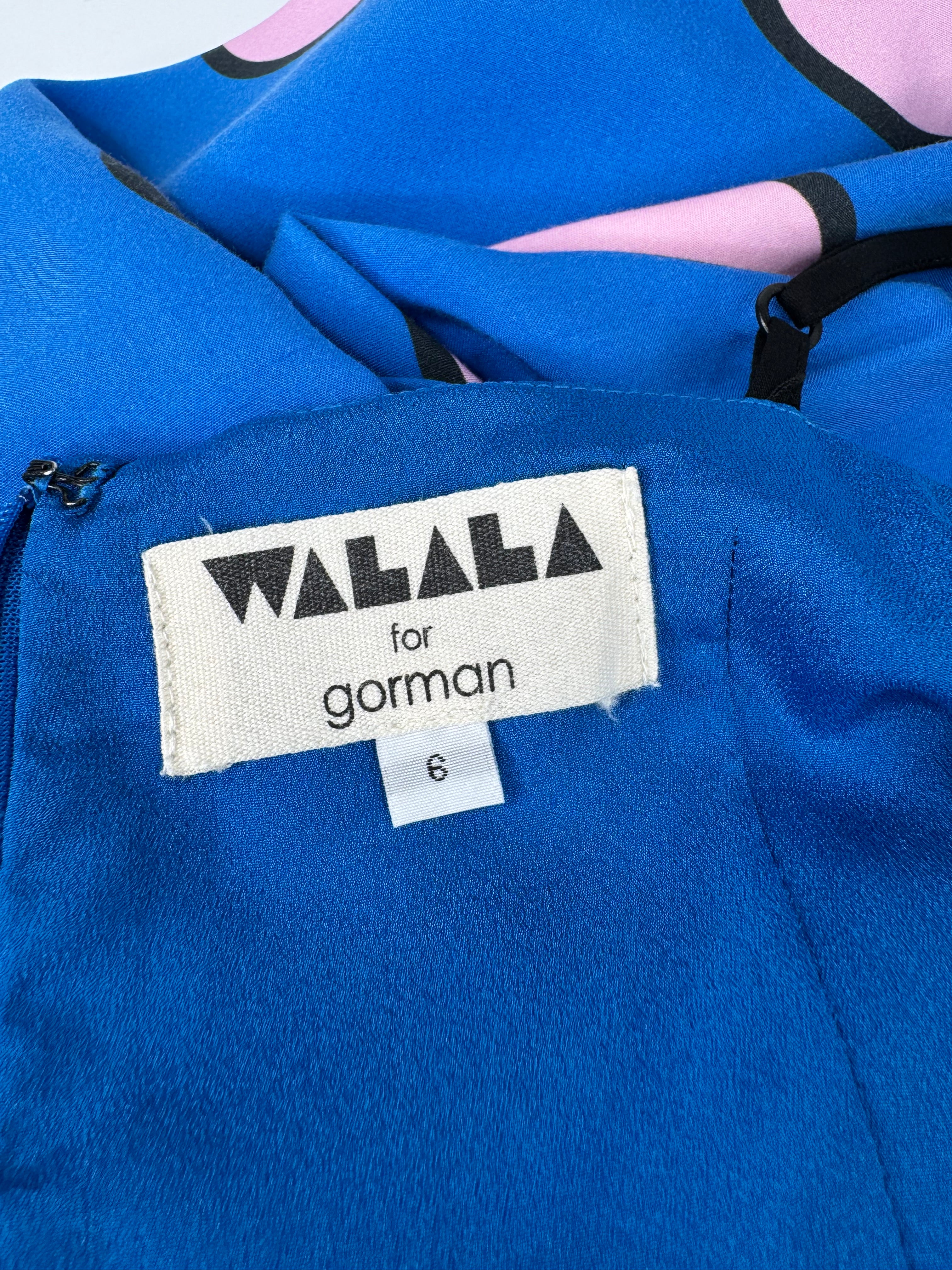 Gorman x Walala Blue Patterned Slip Dress - AU6