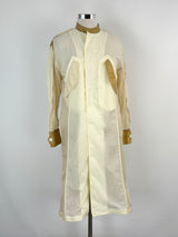 Initial Fashion Sheer Beige Nylon Coat - AU12