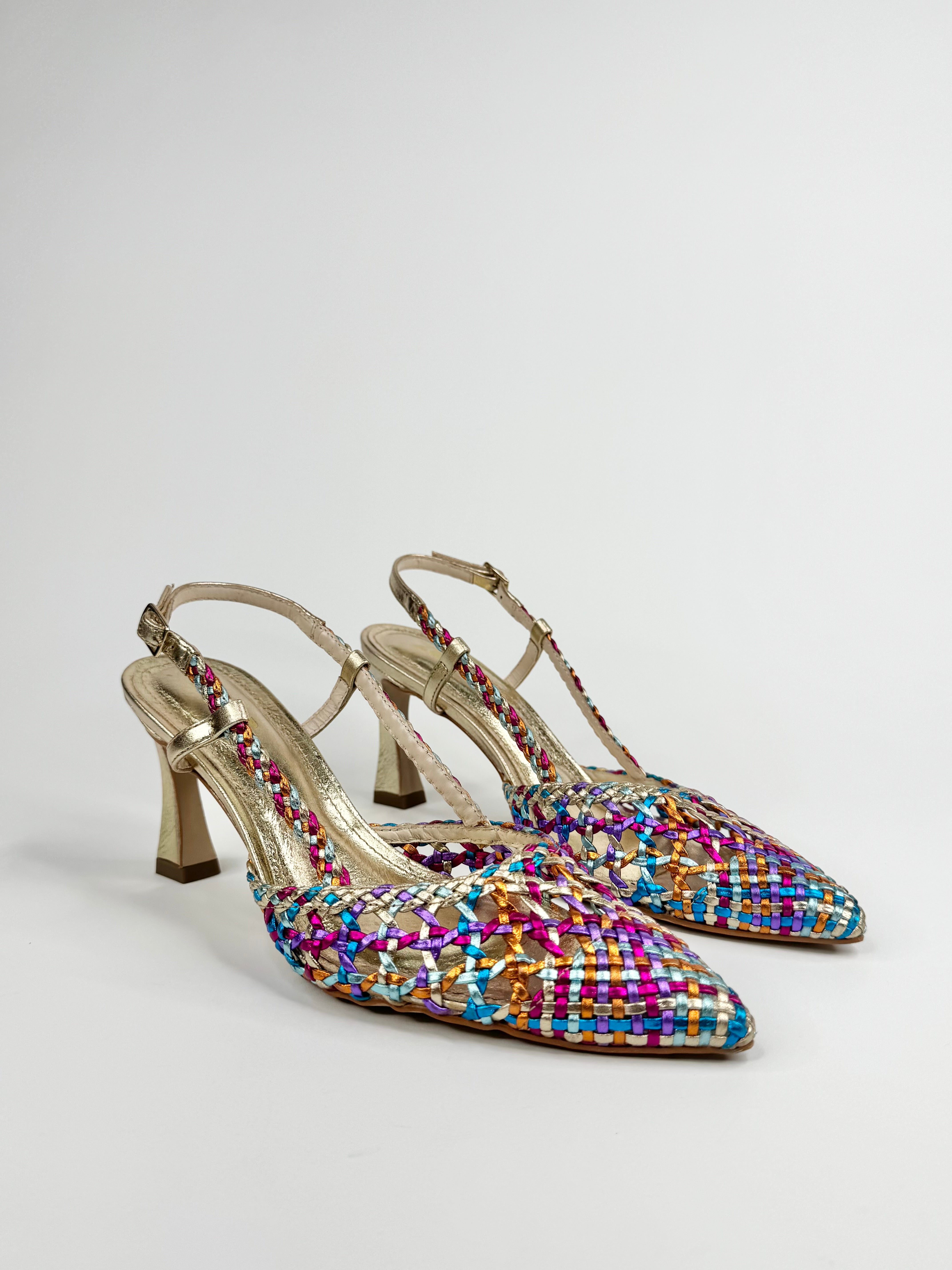Zomp Multicolor Woven Kitten Heels - EU38