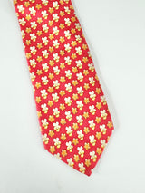 Ermenegildo Zegna Red Floral Silk Tie