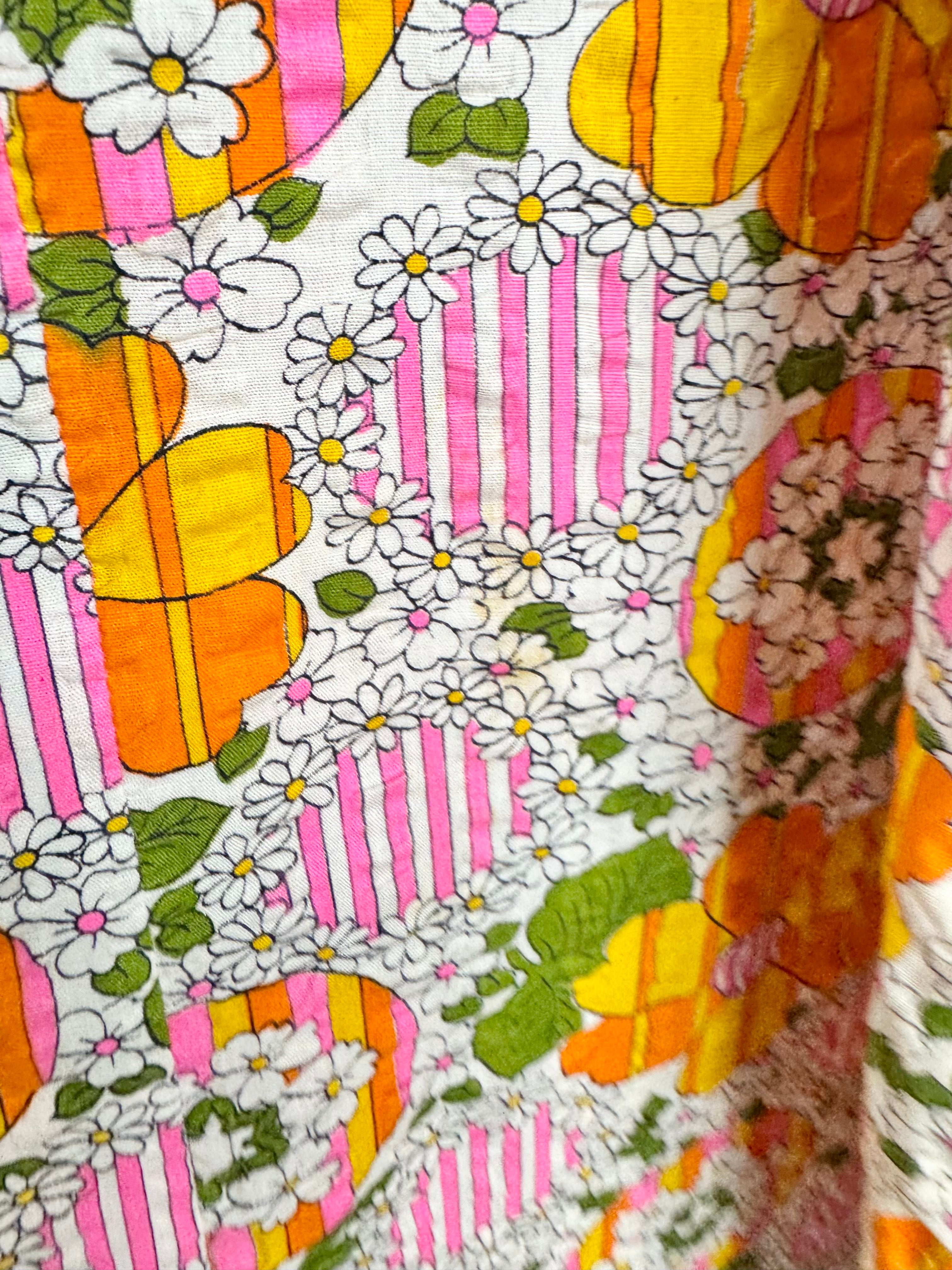 Vintage Miss Jones Retro Floral Statement Pinafore Style Dress - AU8