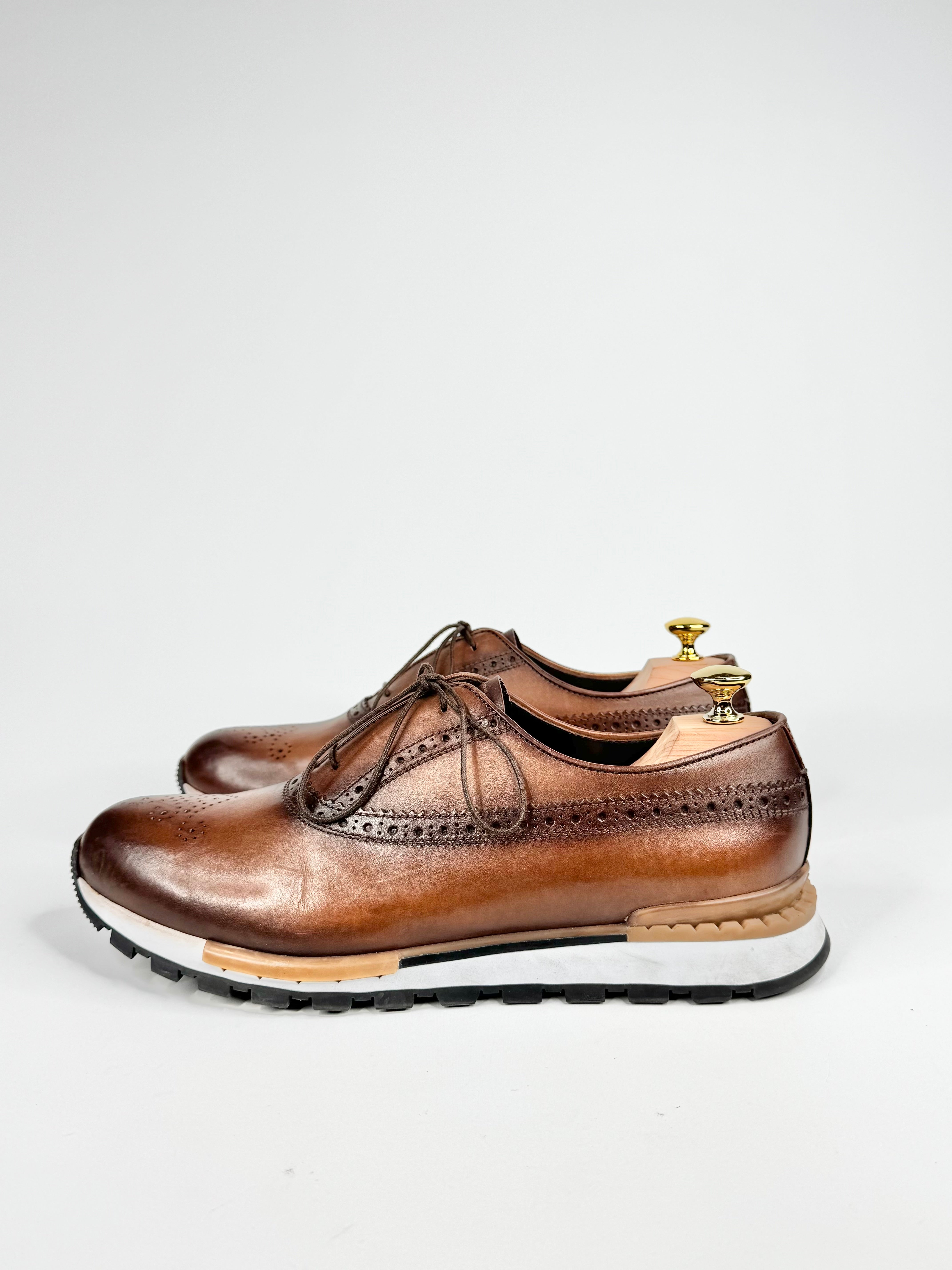 Berluti Light Brown 'Fast Track' Leather Sneakers - EU43.5