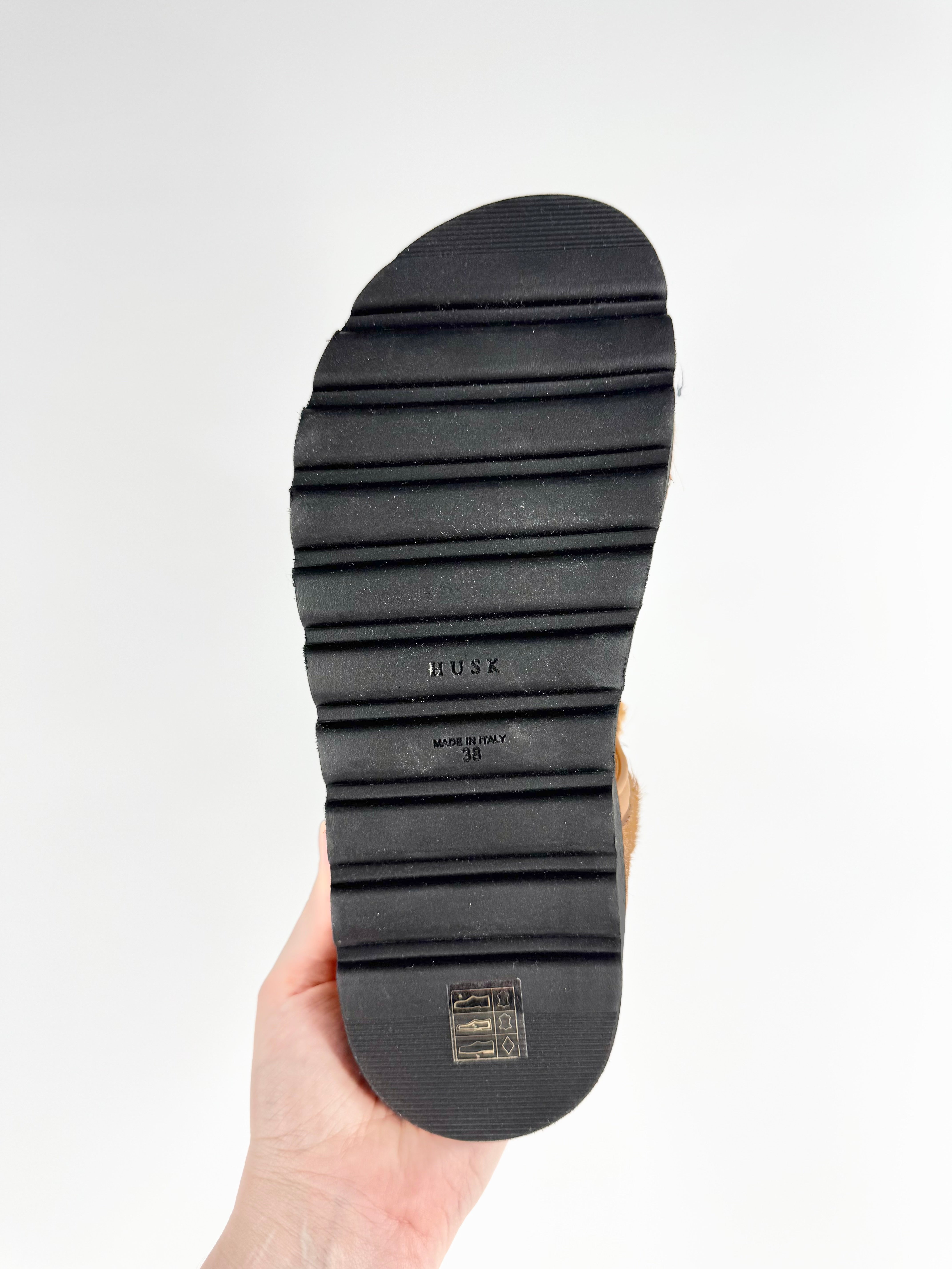 Husk Tan Velcro Sandals - EU38