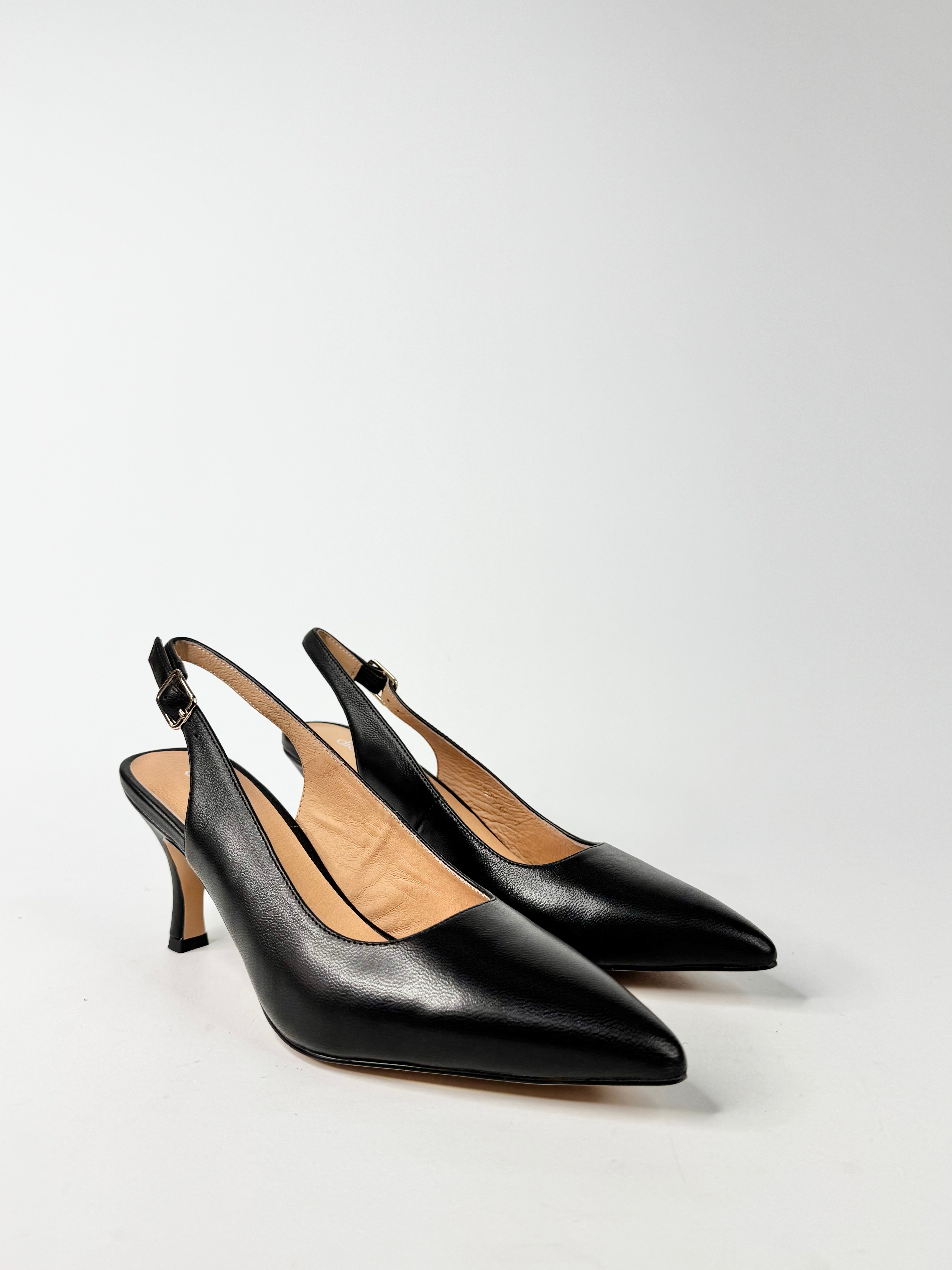 MFW Diana Ferrari Tiyena Black Leather Heels - EU37